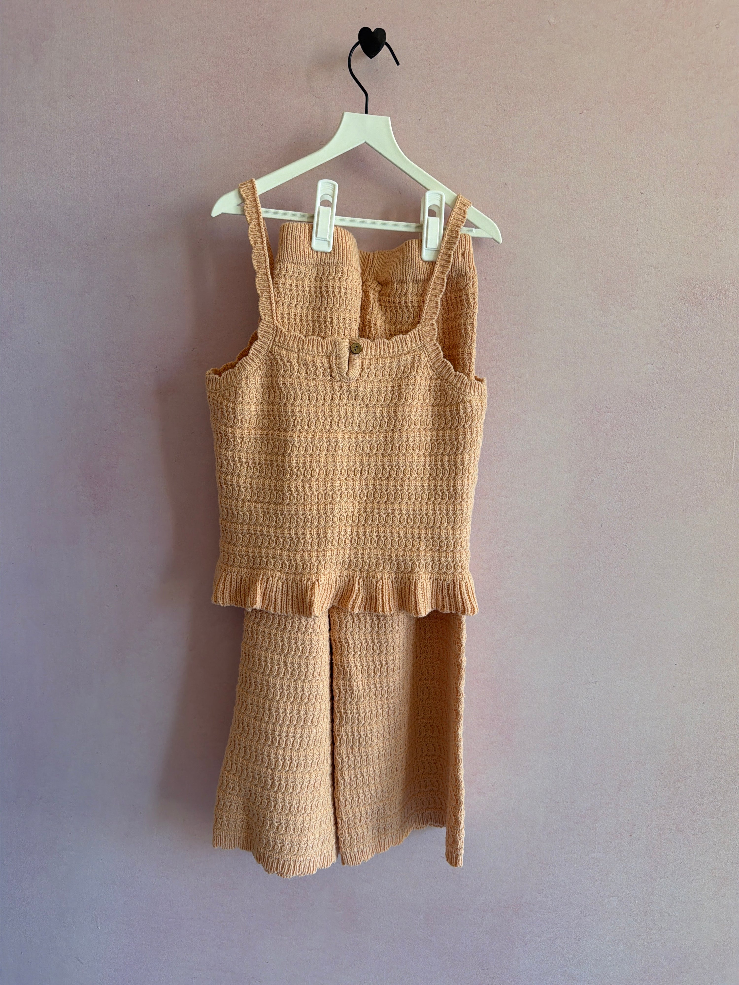 Rylee + Cru Peach Pink crochet Set / 6-7 Years
