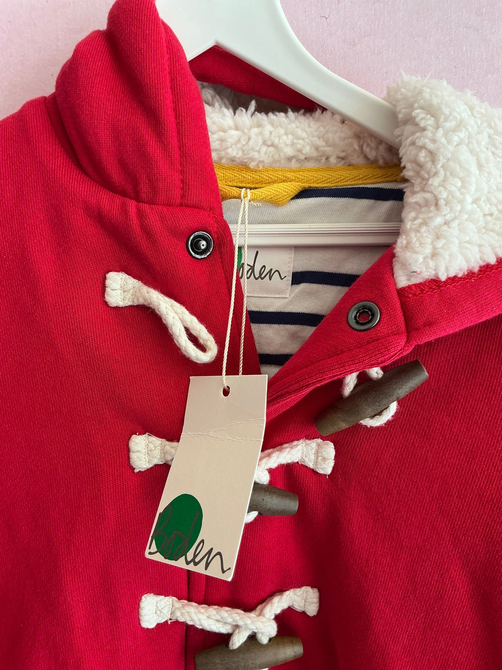NWTs Mini Boden Red Toggle Coat / 18-24 months