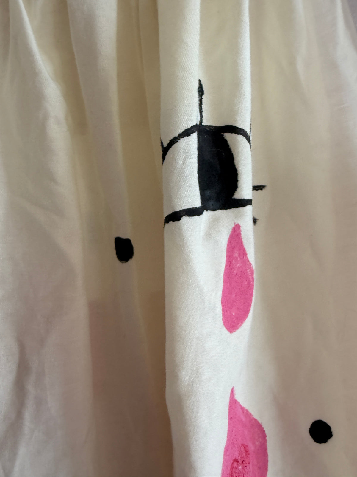 Hand-Painted "Eyelashes & Pink Tears" OFAK Apron Dress