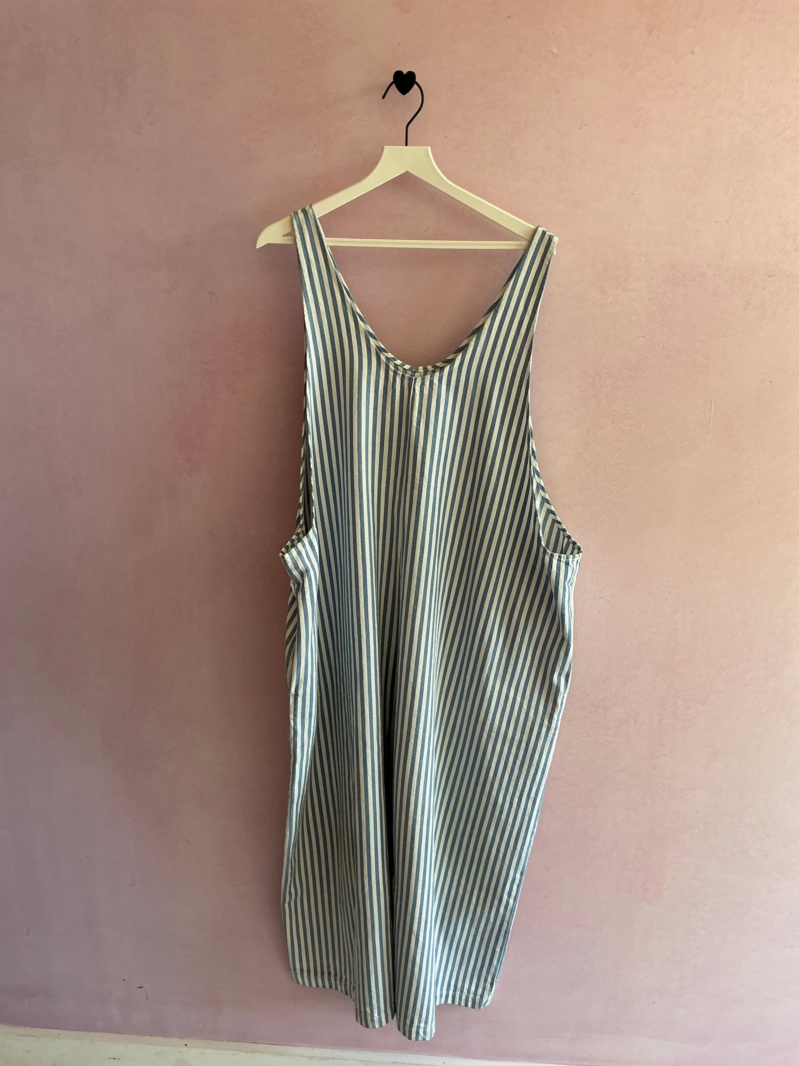 StateTheLabel Jumper in Blue Railroad Stripe overalls / Women's Medium