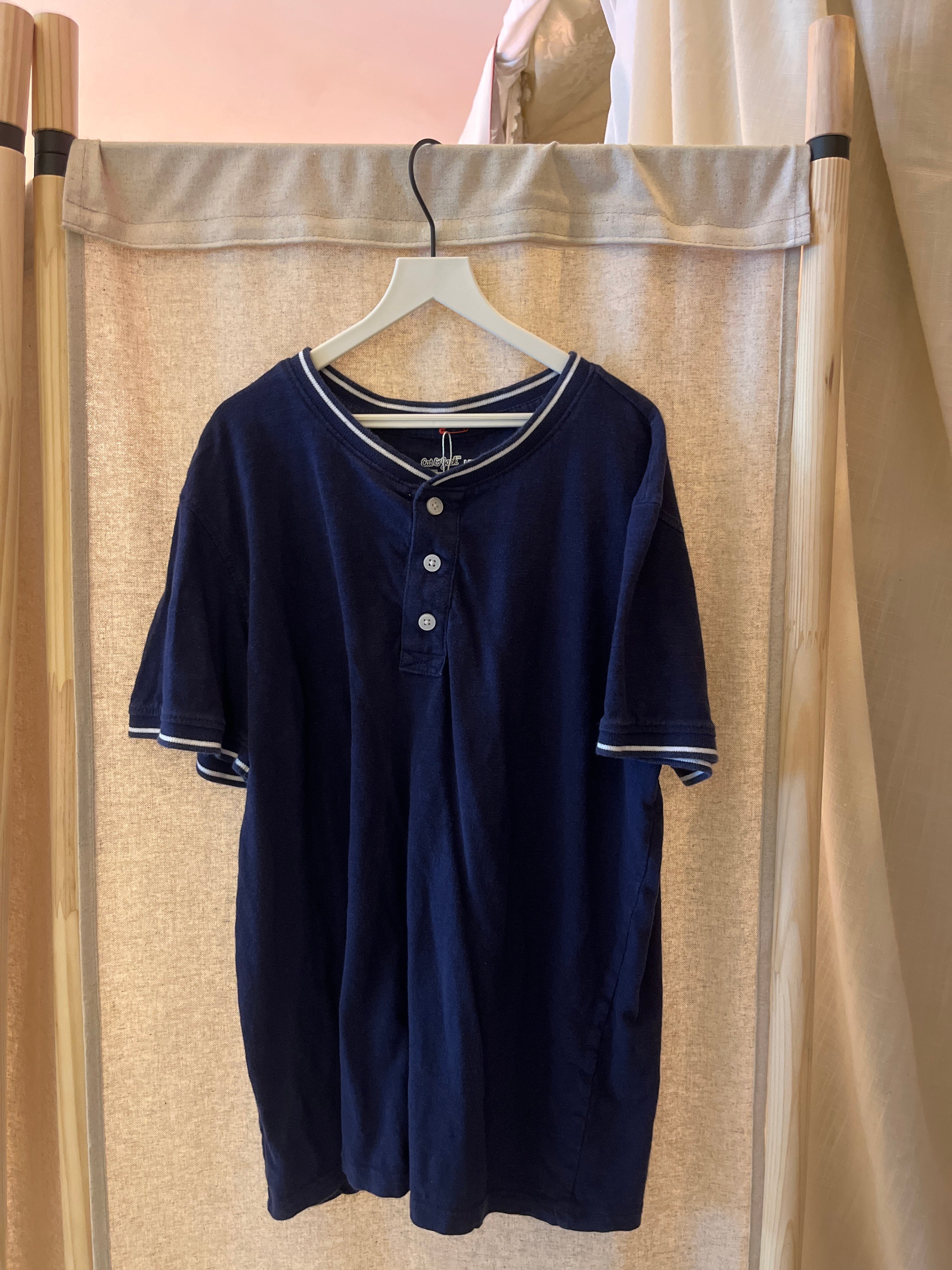 cat & jack Navy blue Baseball Top / 10-12