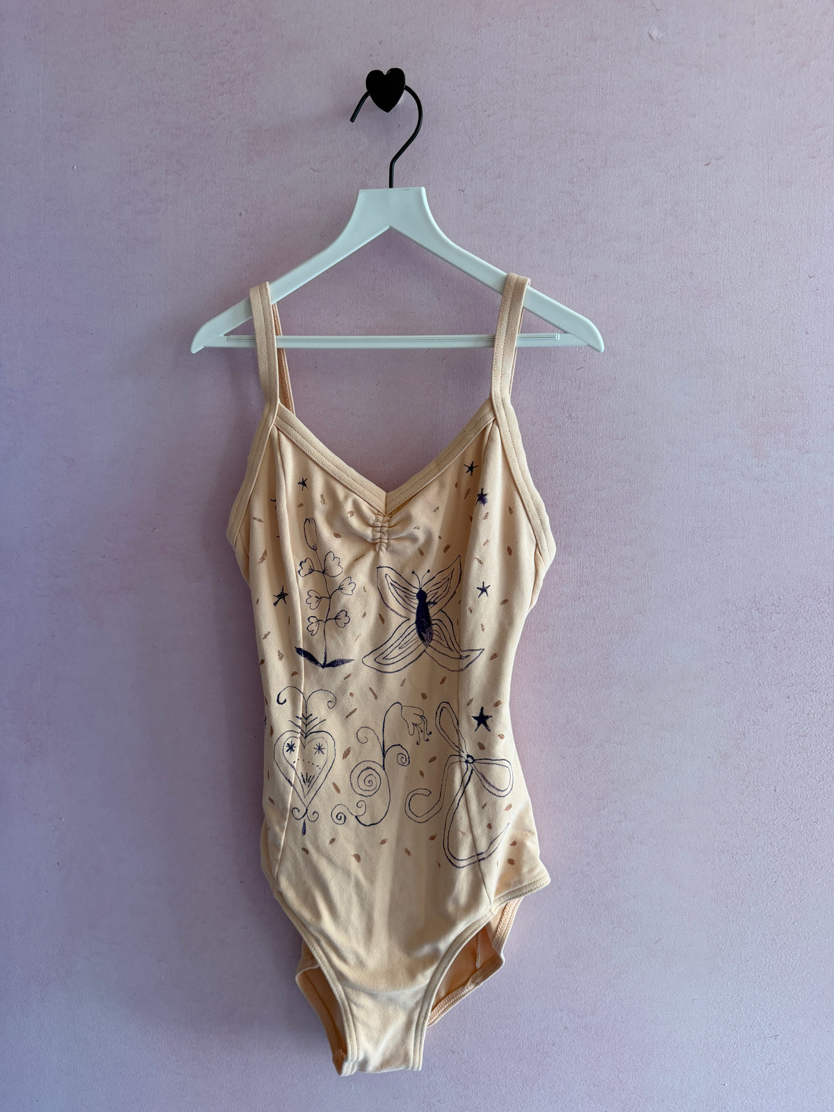 Repetto Hand-Painted Heart, Flower, Bow & Butterfly OFAK Leotard / 11-12