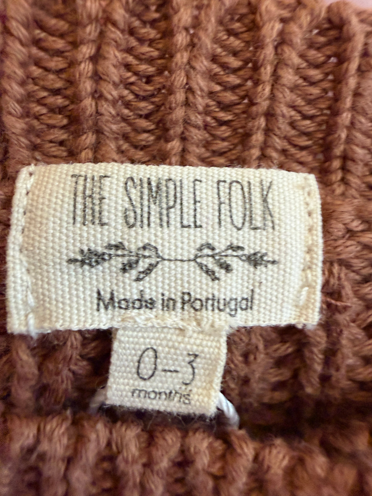 The Simple Folk Brown Chunky Knit Cardigan / 0-3 months