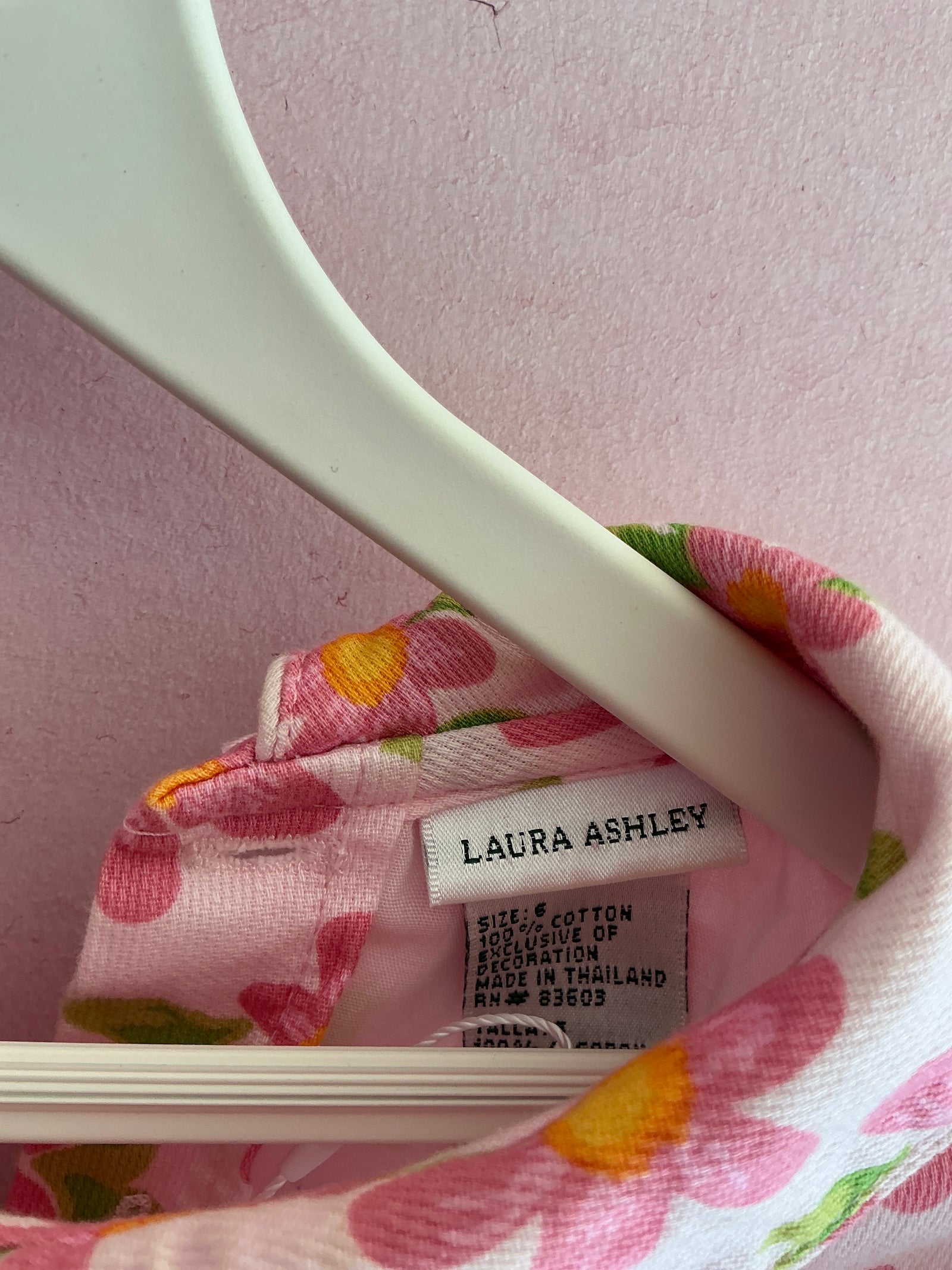 Laura Ashley Pink Daisy Floral with Hand Smocking Dress / 6