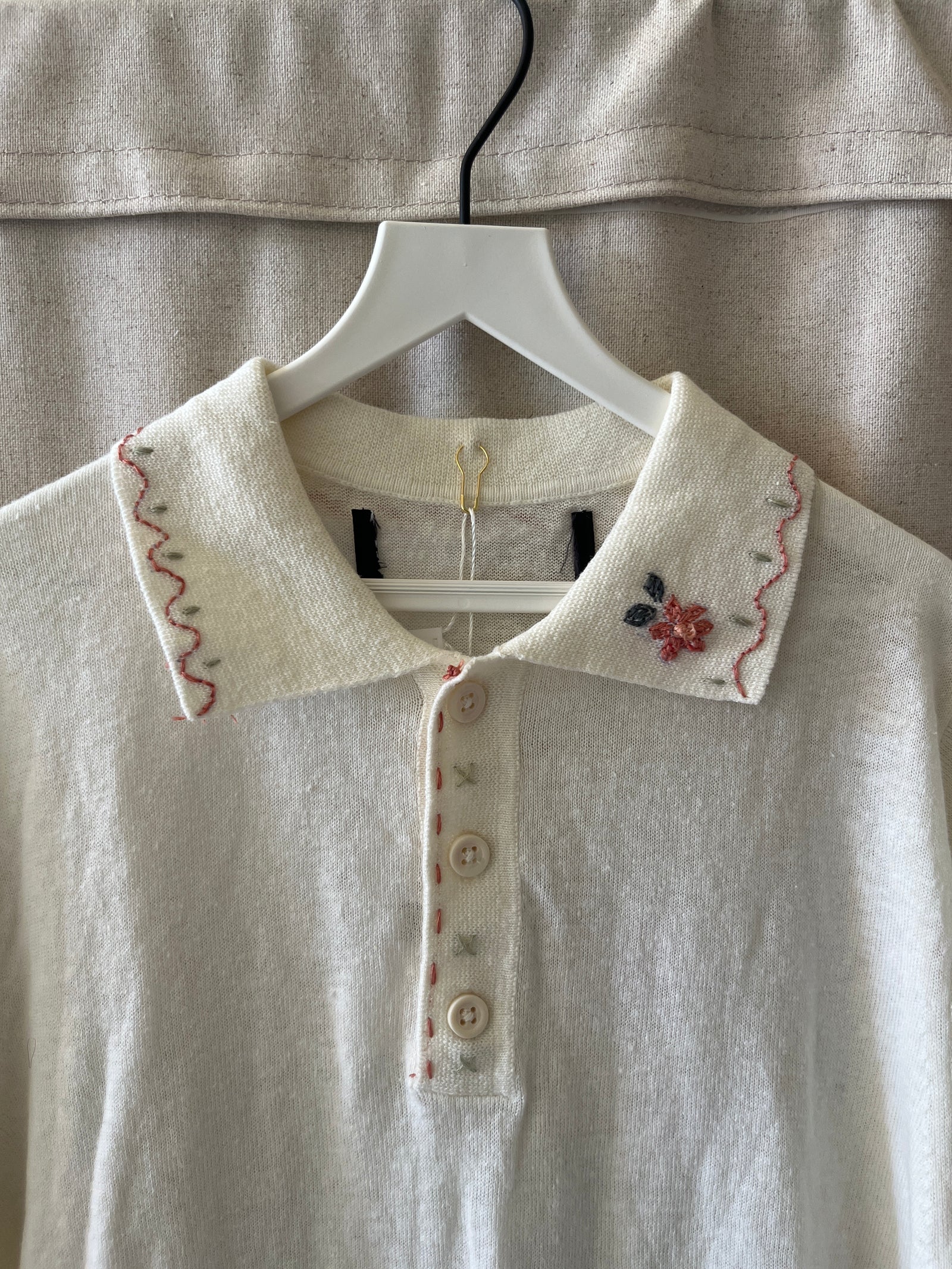 vintage Hand Embroidered Polo / 8-10