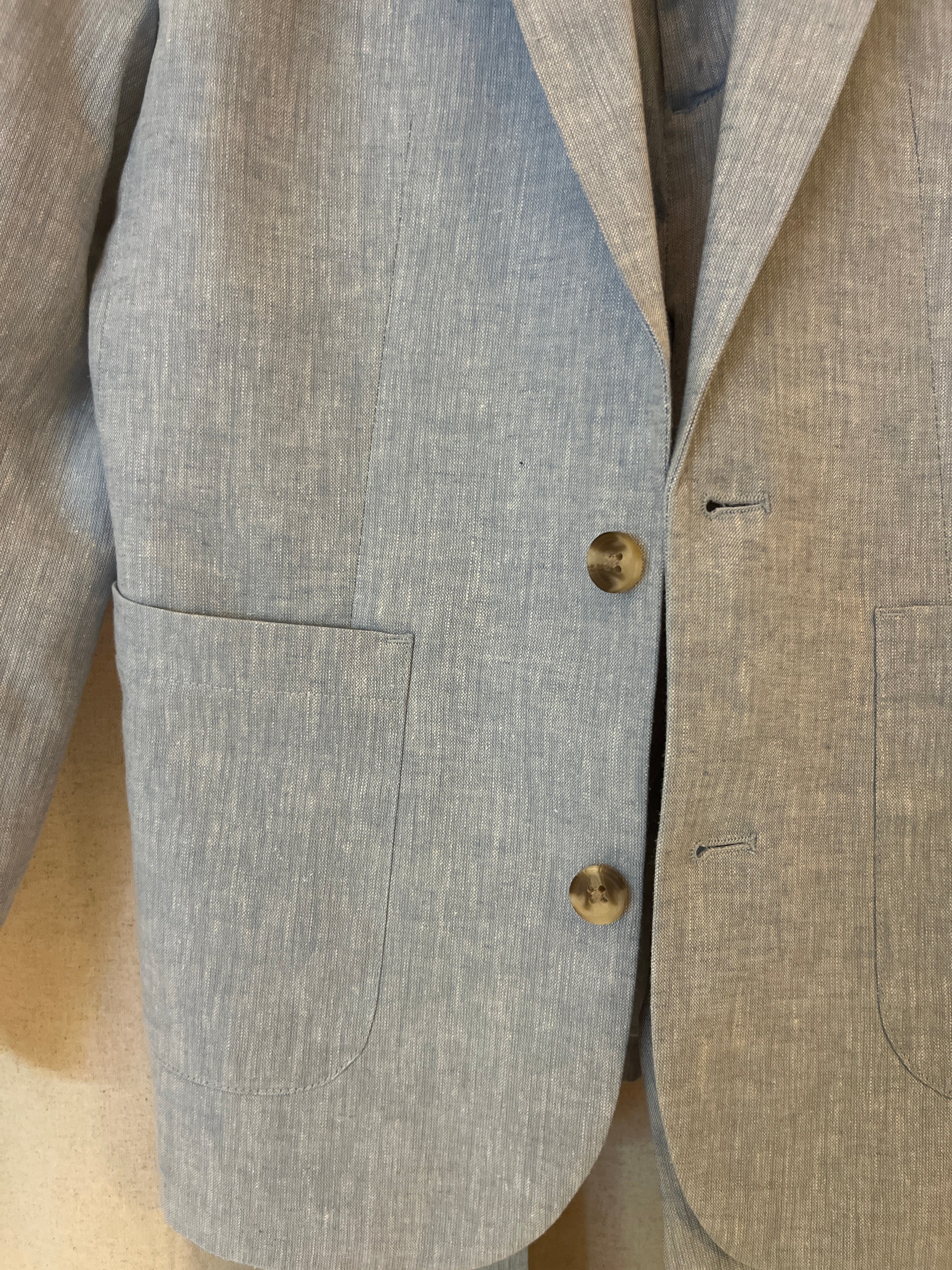 H&M Light Blue Linen Suit / 12 (sleeve lining polyester)