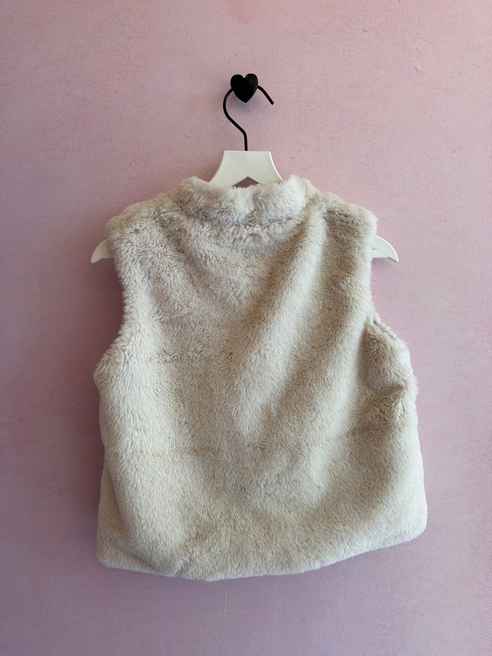 Mini Boden Cream Cat Fluff Vest / 2-3 Years