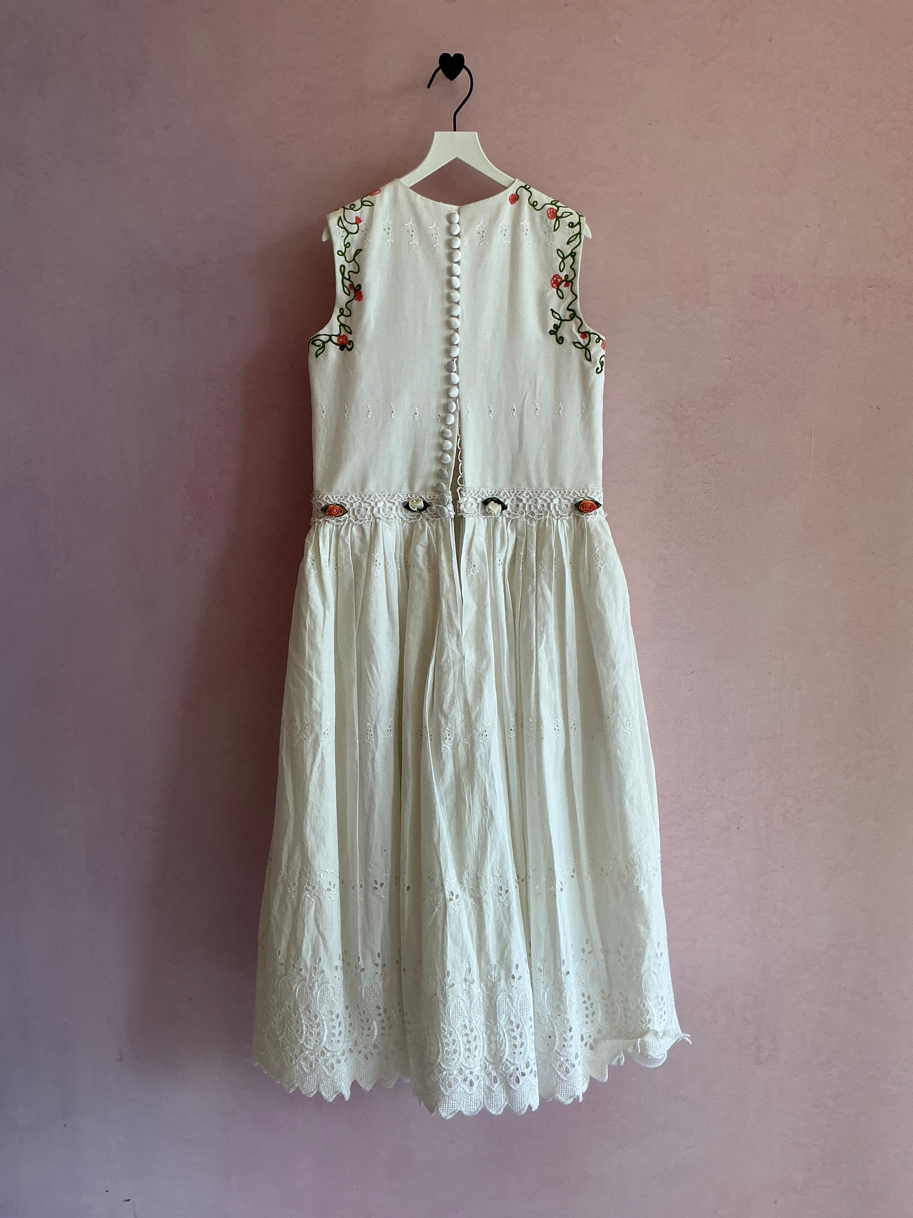 vintage Chain Stitch Rosette Dress / 8