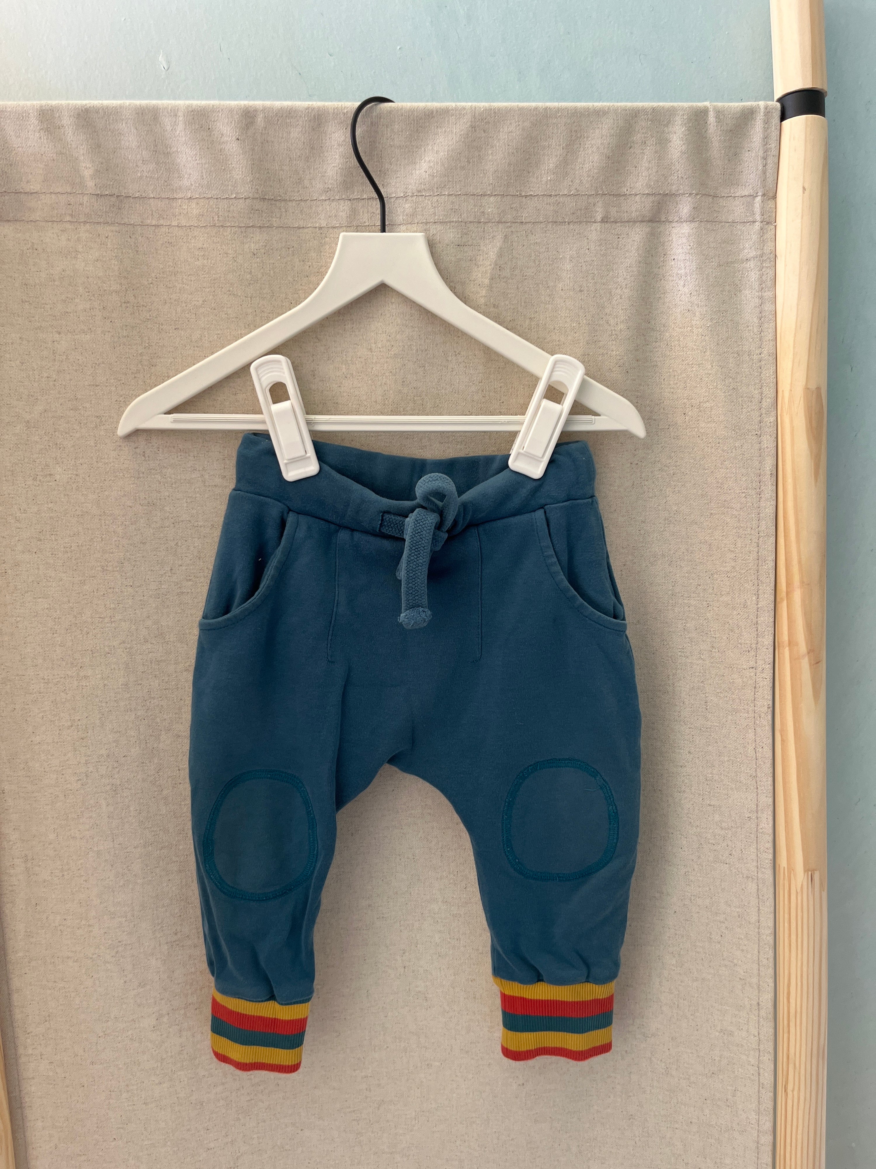 Little Green Radicals Teal Patch Knee Pants / 12-18 months