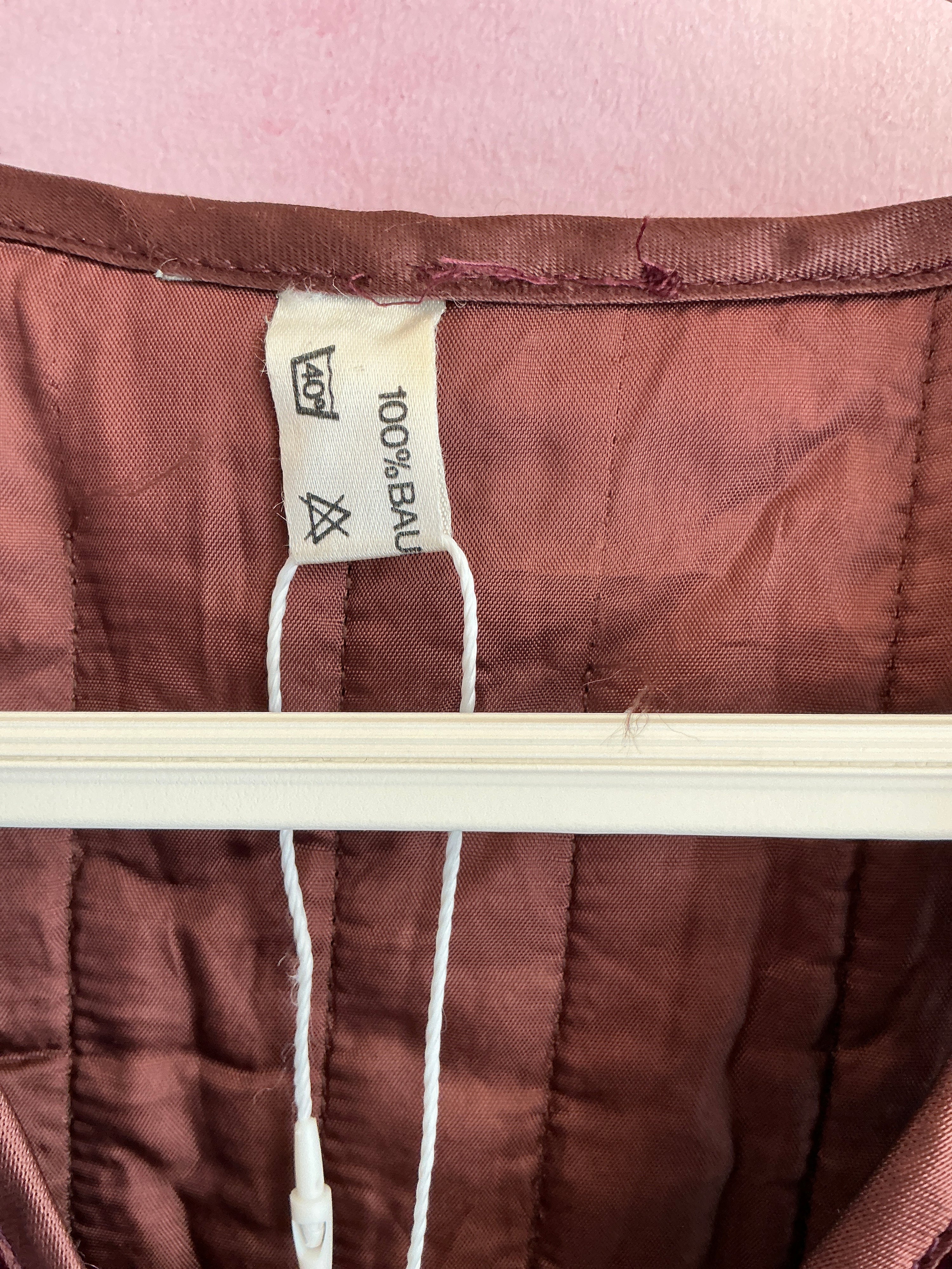 vintage Burgundy Velvet Vest / 6-8 years