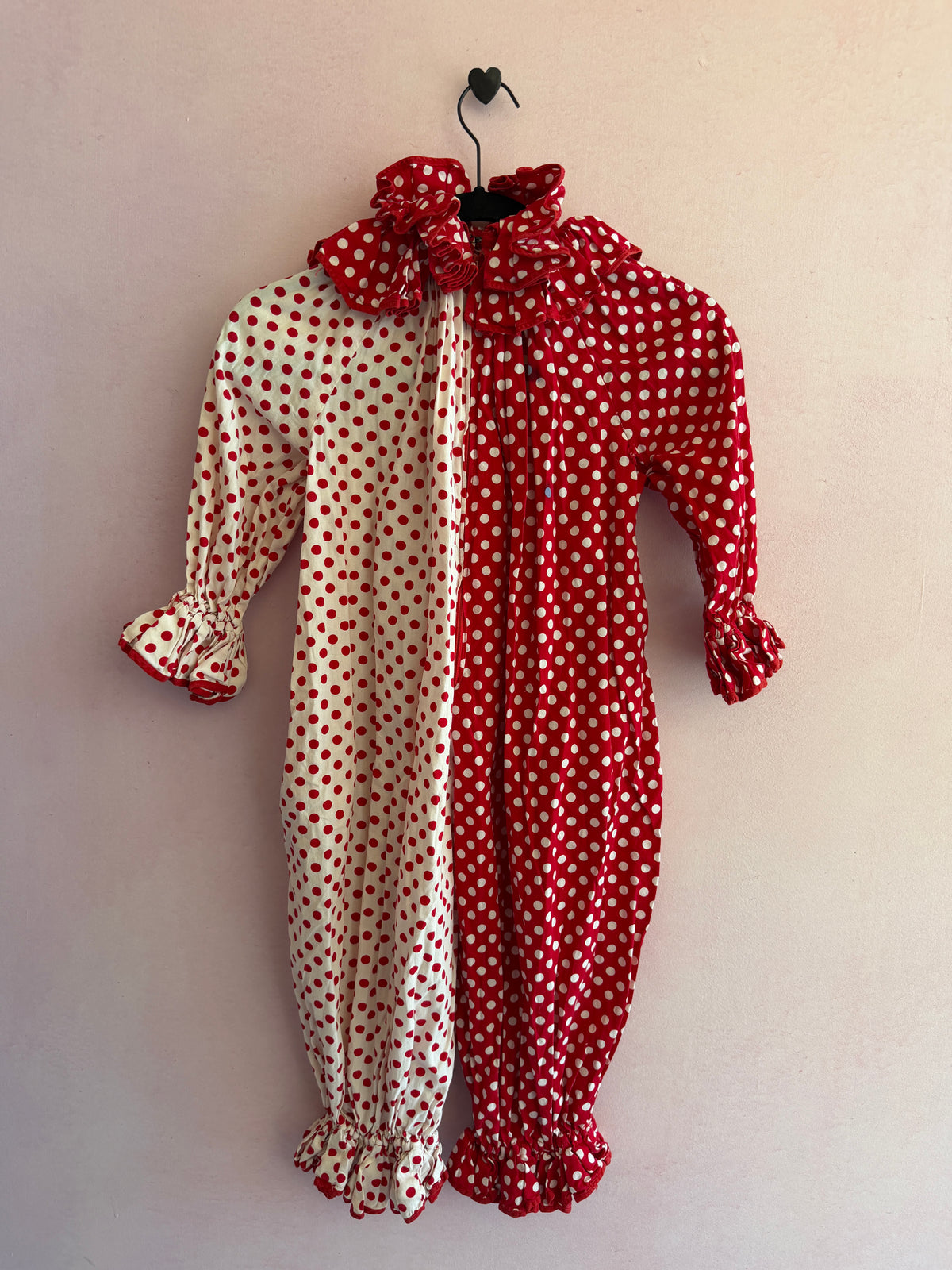 Vintage handmade Red + white dot / rental only