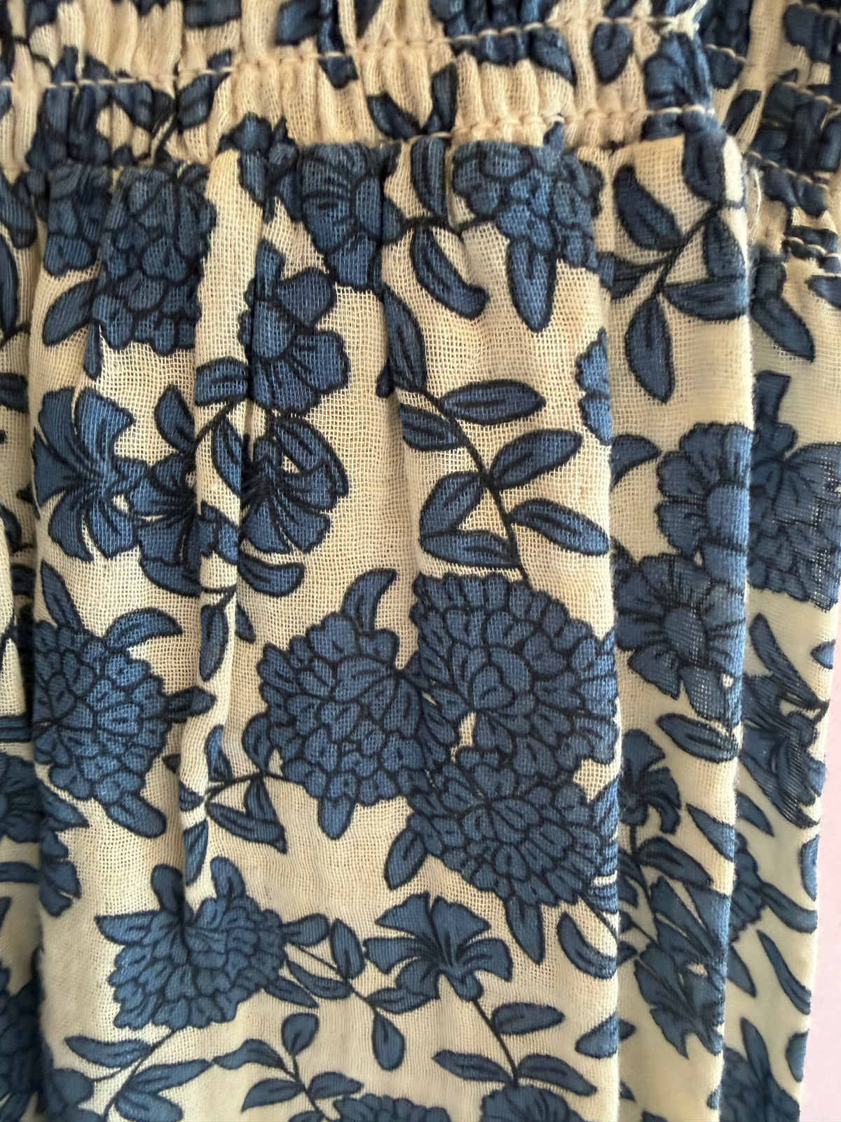 Monoprix Blue Floral Smocked Sundress / 10