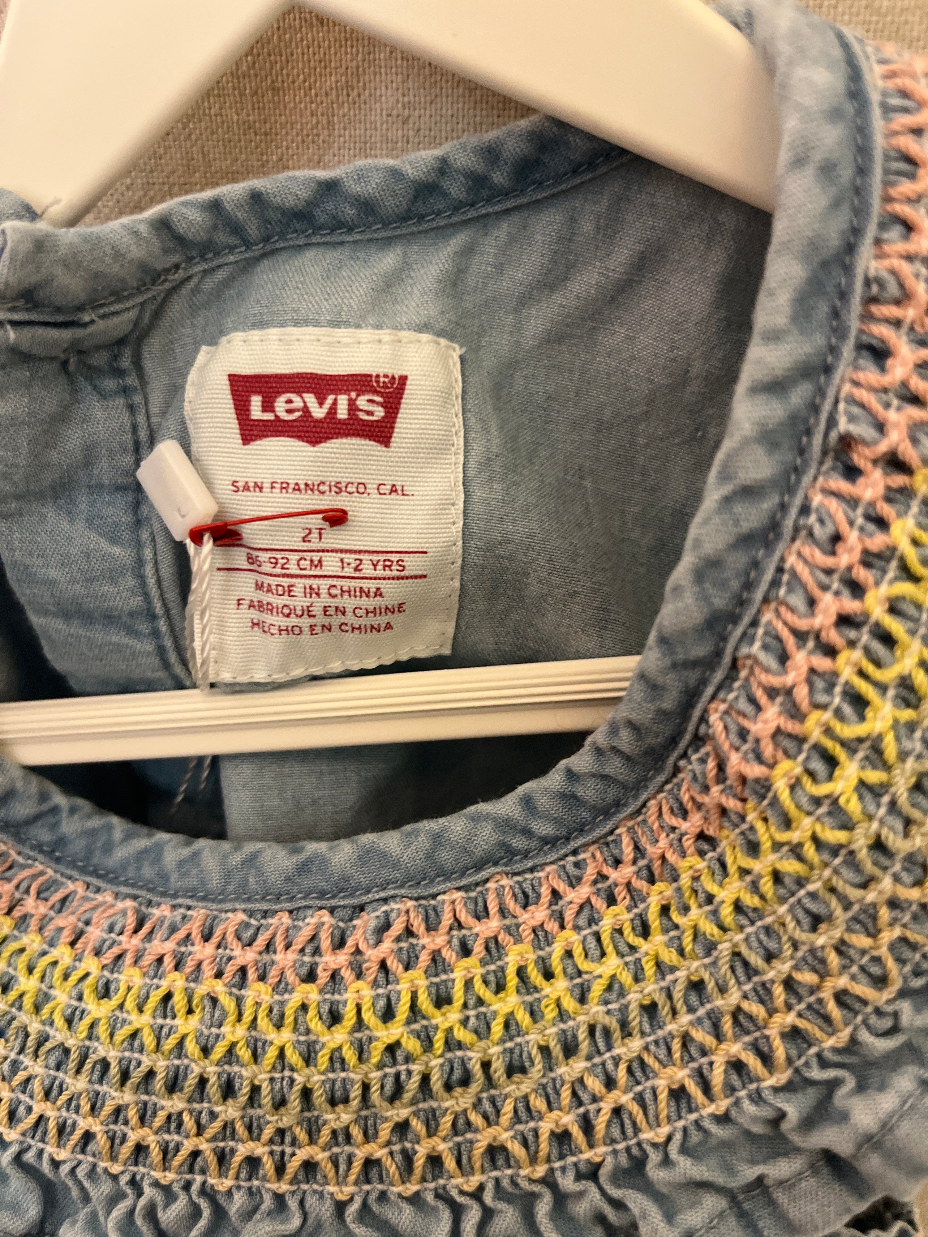 Levi's Rainbow Smocking Top / 2T
