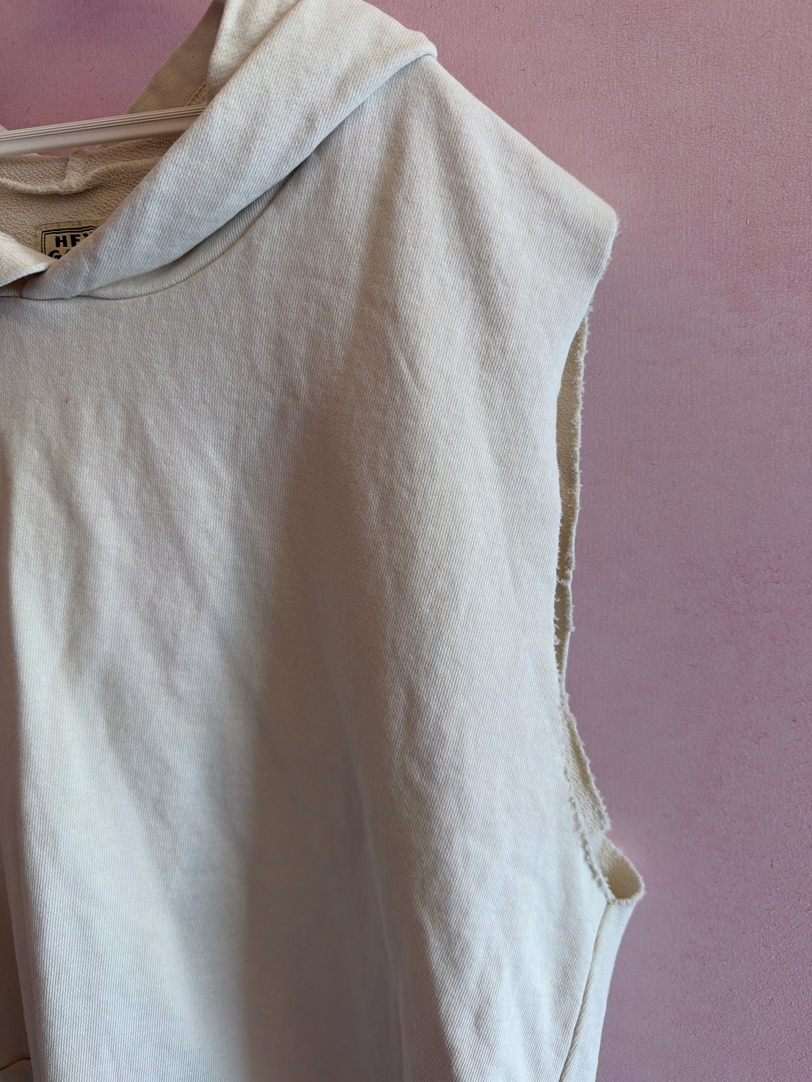 Hey Gang Cream cut & sew hooded Sweatshirt / 0
