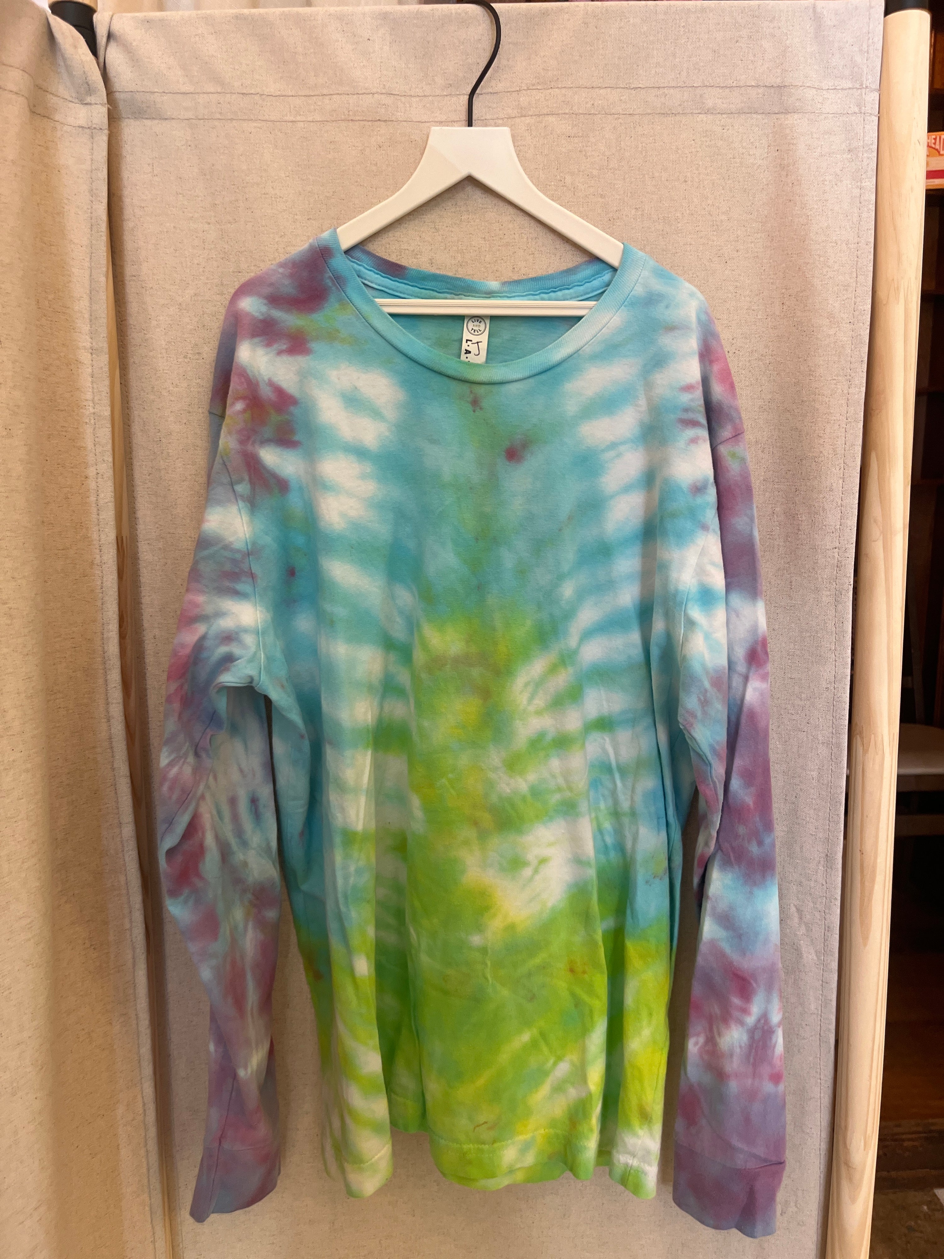 Neon Tie-Dye Long Sleeve Shirt / Youth L