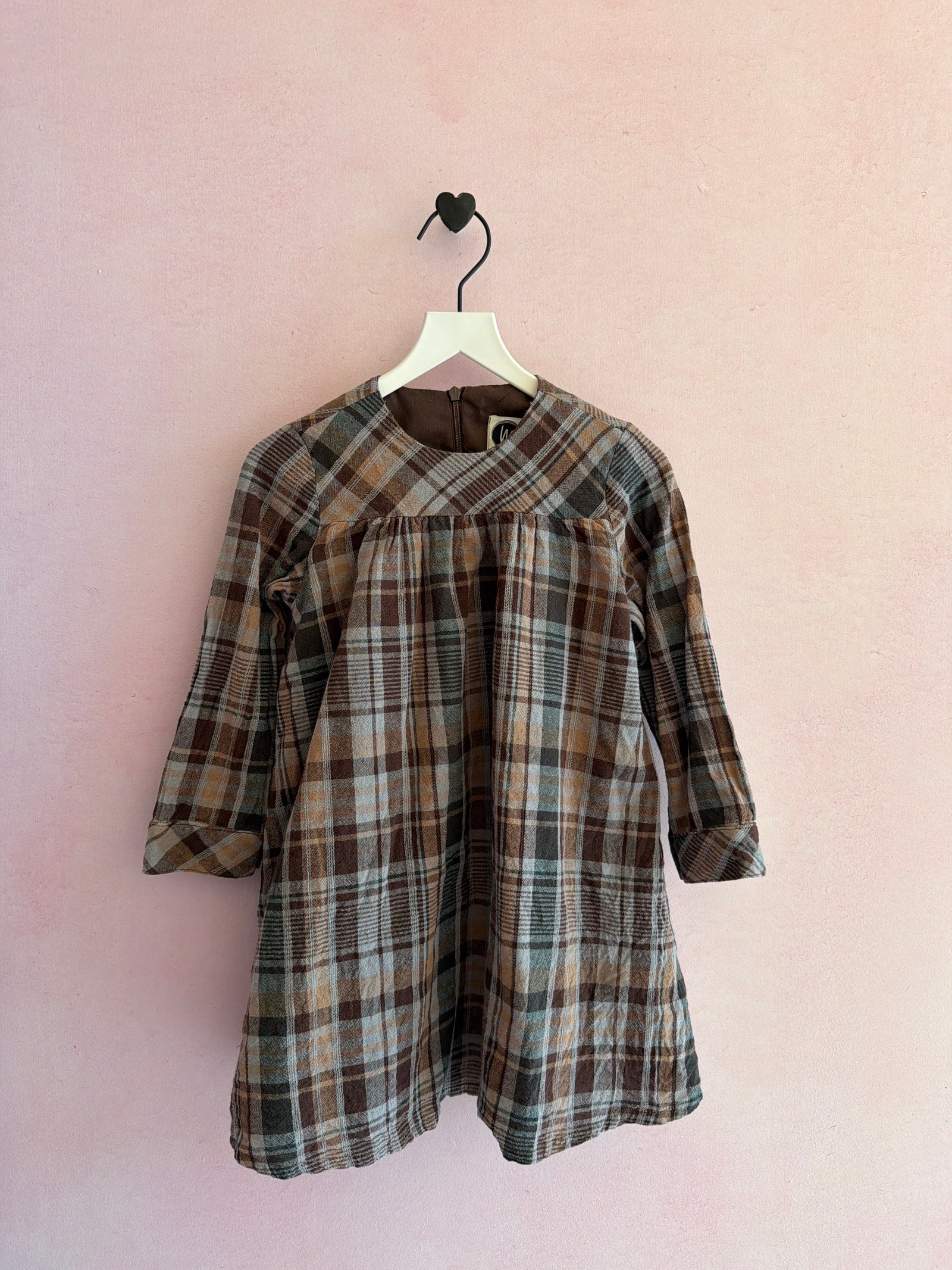 maniere Brown, tan, white, and gray plaid Dress / 3