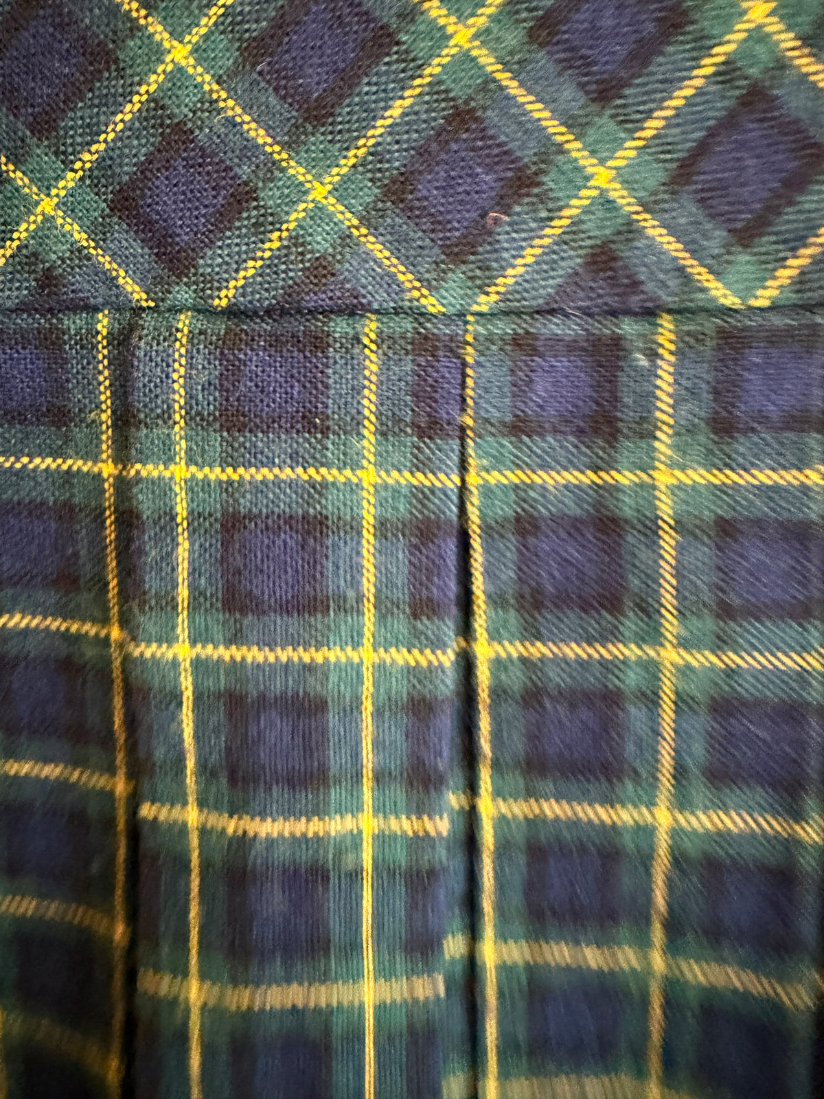 Vintage Gay Sprites Navy and Gold Plaid Wool Pinafore Dress / 2