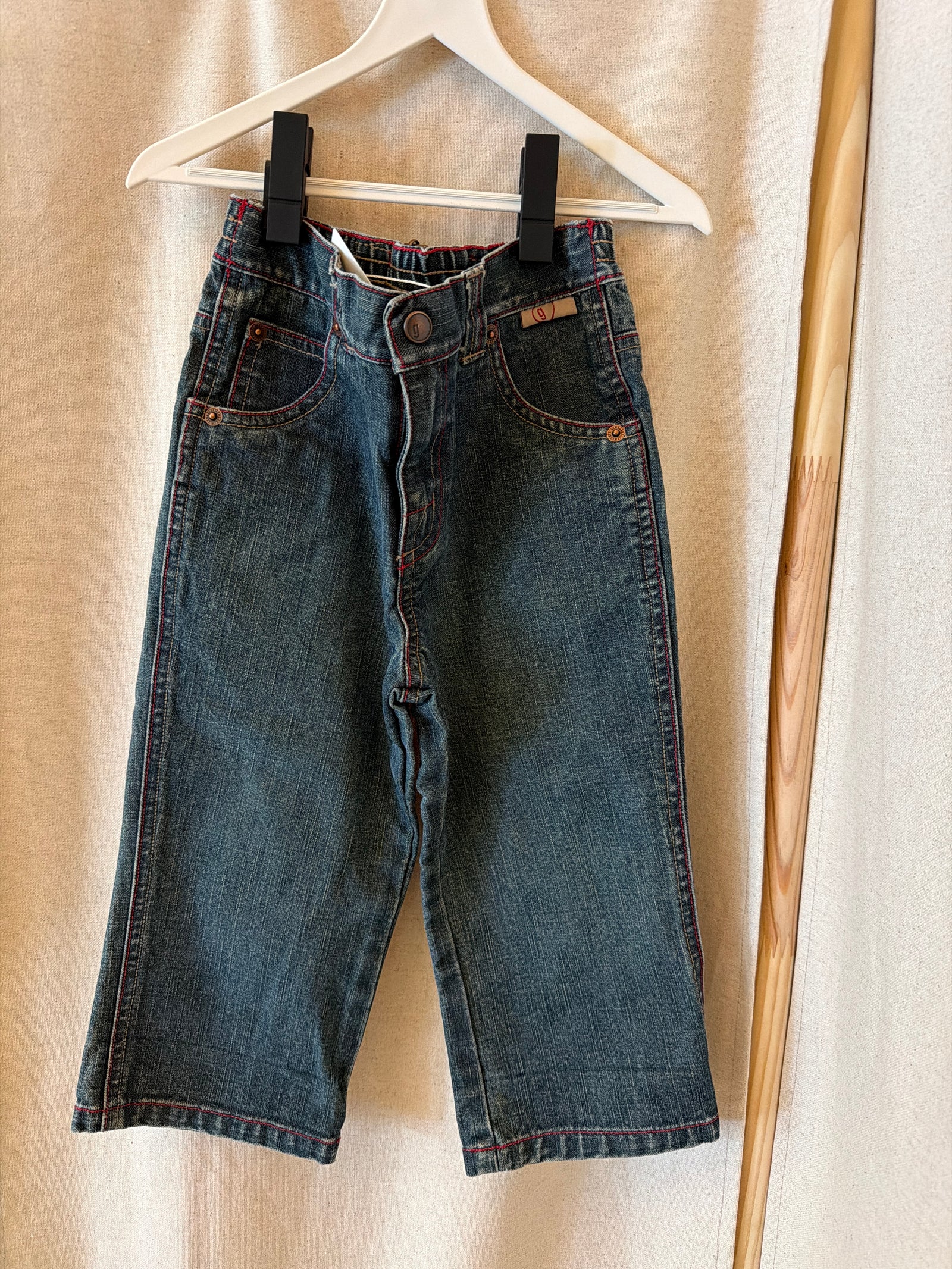 Gymboree Dark wash with red stitching details Jeans / 18-24 months