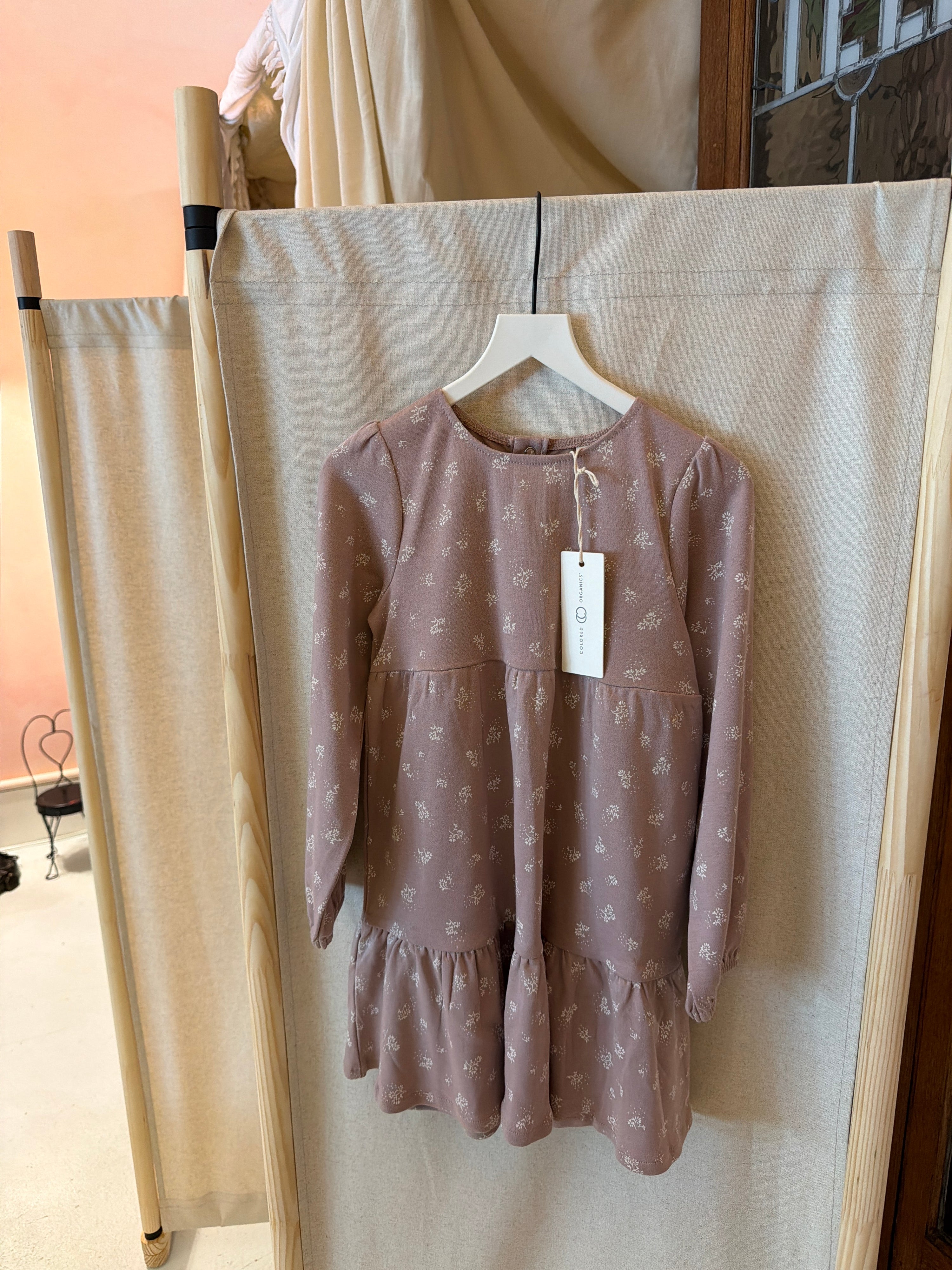 NWTs Kendi (by Colored Organics) Ophelia Floral Mauve Sofia Long Sleeve Tiered DressDress / 4T