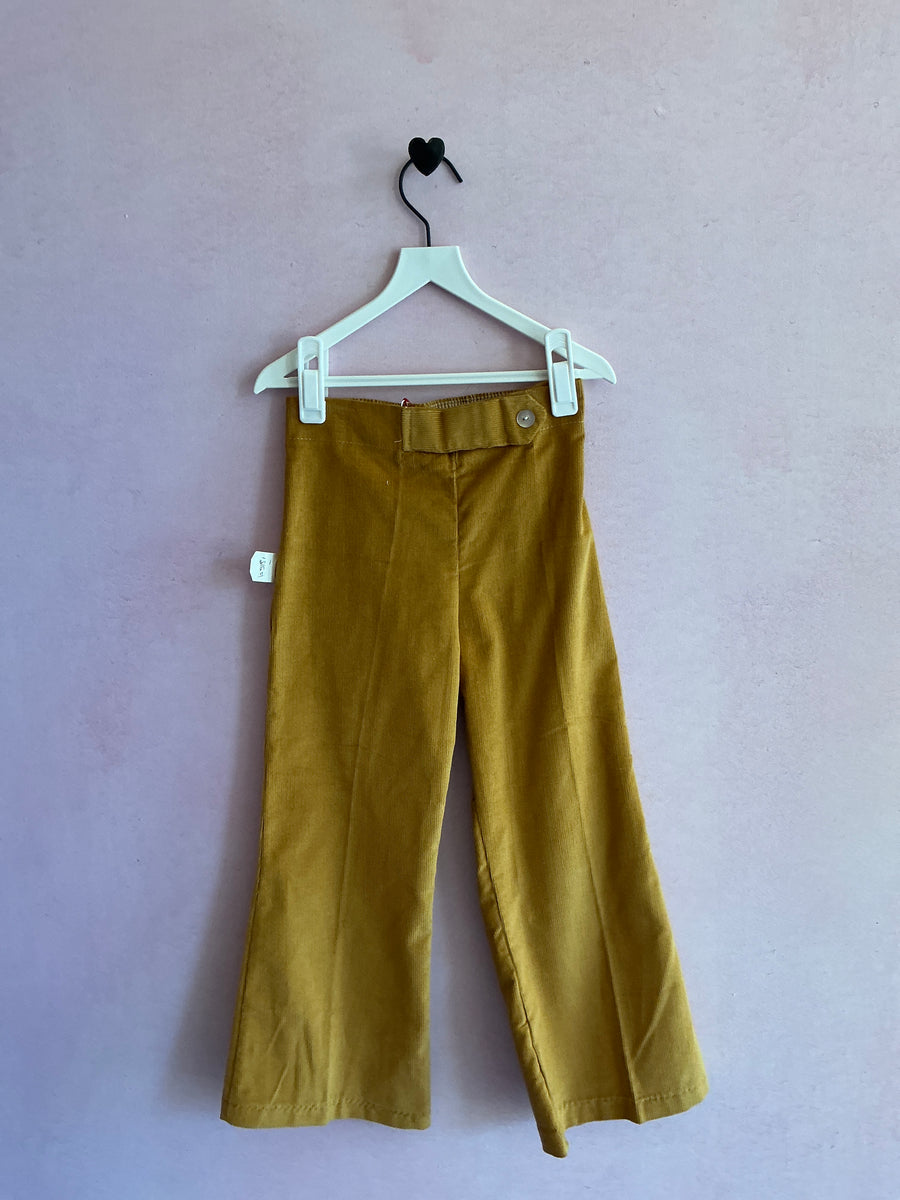 vintage Mustard Sailor Waist Cords Pants / 5-6