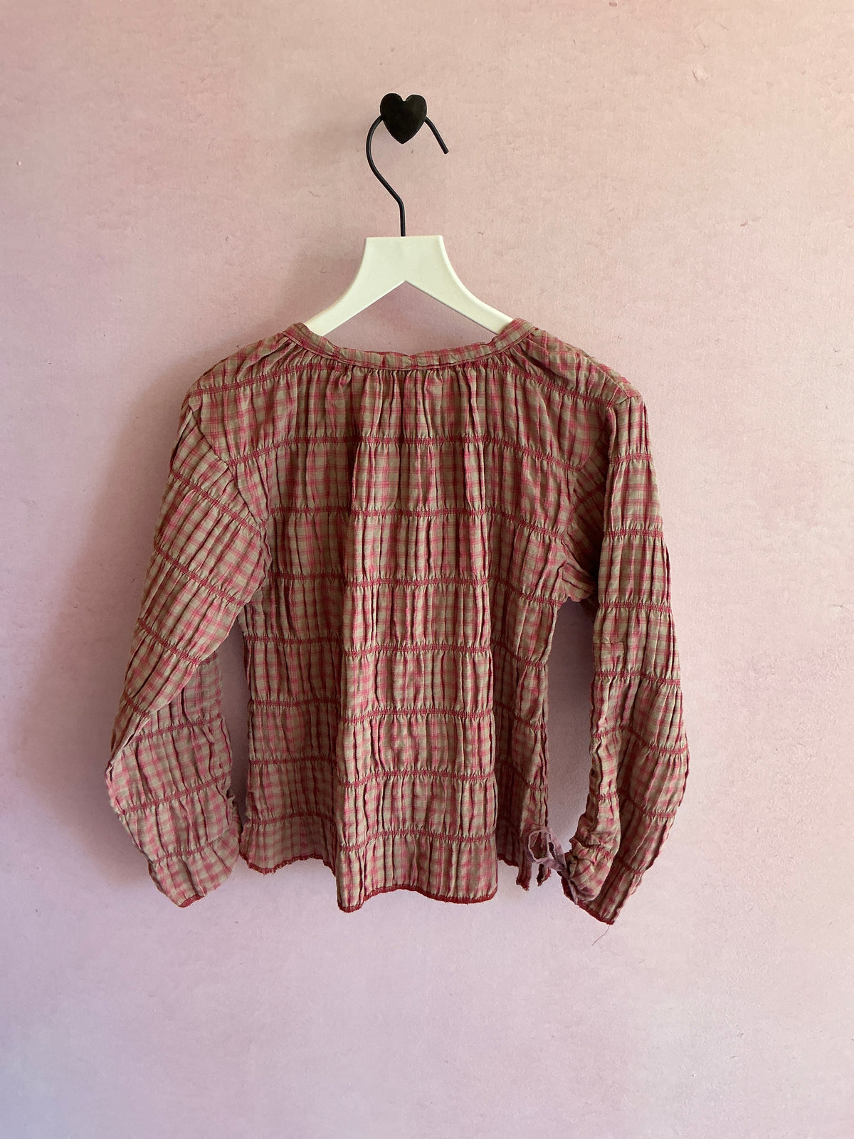 Confetti Pink with beige checkered pattern Blouse / 6