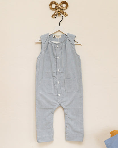 NWTs risu risu light blue stripe Overall / 18-24 months