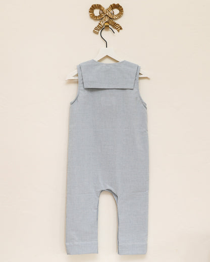 NWTs risu risu light blue stripe Overall / 18-24 months