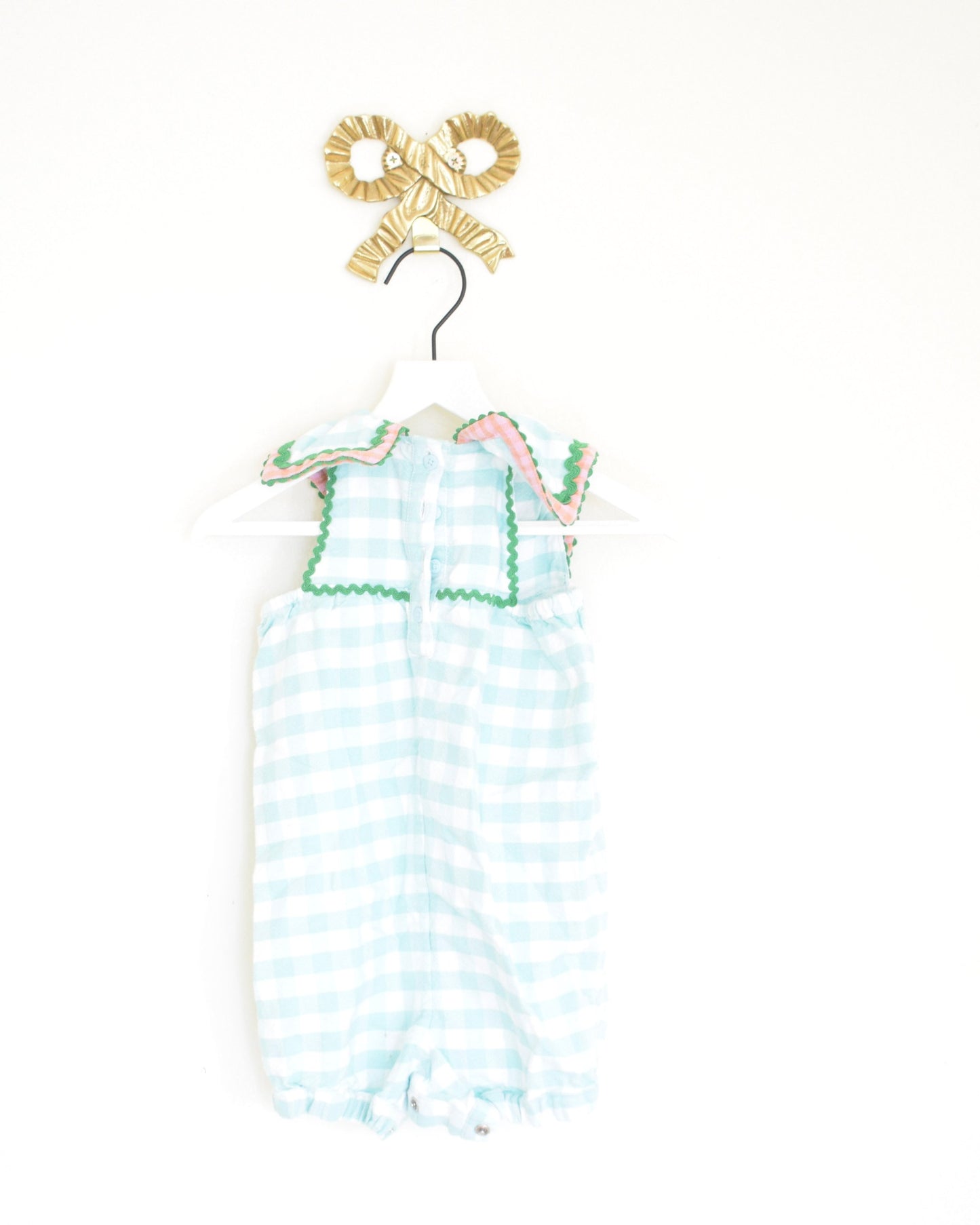 Stella McCartney Sunshine Check Playsuit / 6-12 months (no tag)
