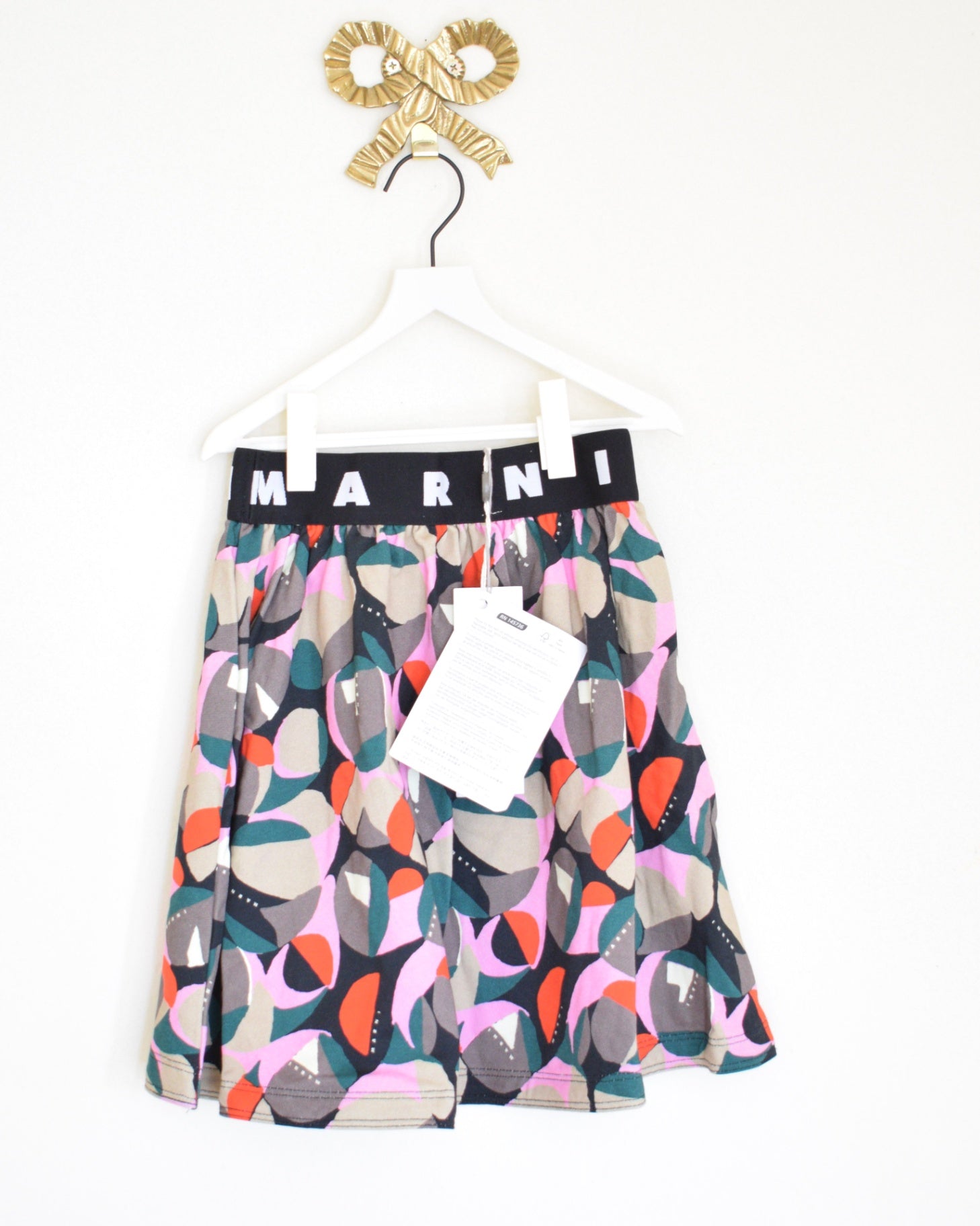 NWTs Marni Girl's Cotton Fleece Abstract Print Skirt / 6