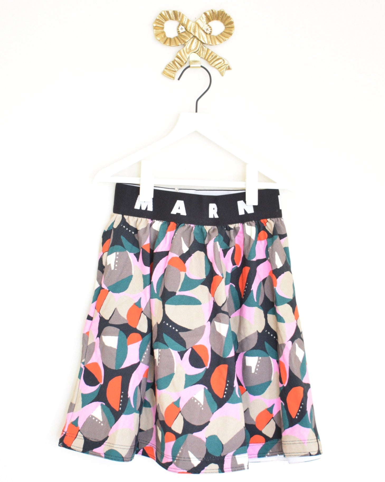NWTs Marni Girl's Cotton Fleece Abstract Print Skirt / 6