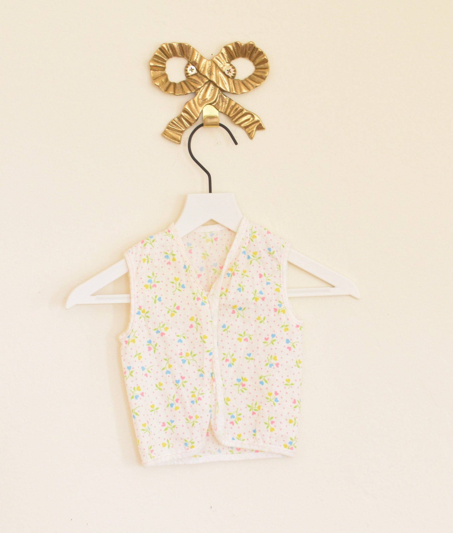 vintage flower vest / 0-3 months 