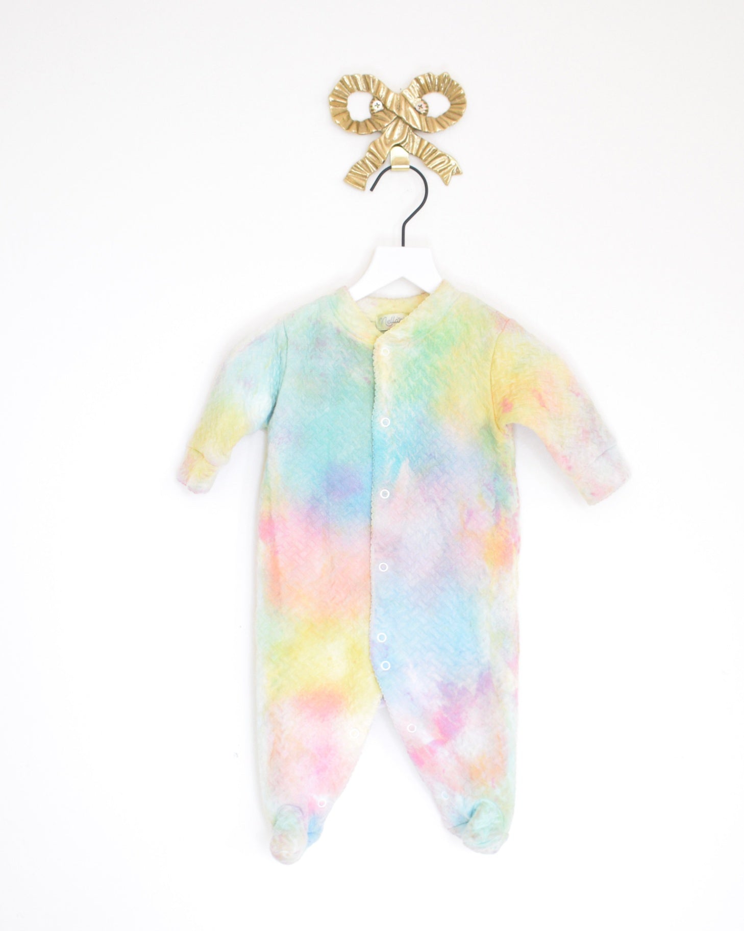 schmattas hand-dyed watercolor footie / 0-3 months