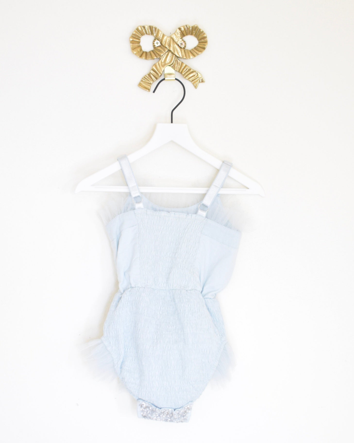 tutu du monde Baby Blue Bow Romper / 6-12 months 