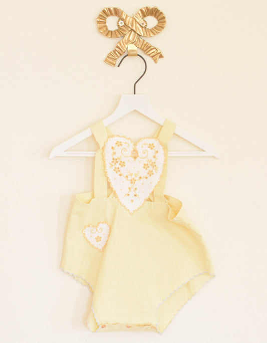 vintage heart romper / 12 months