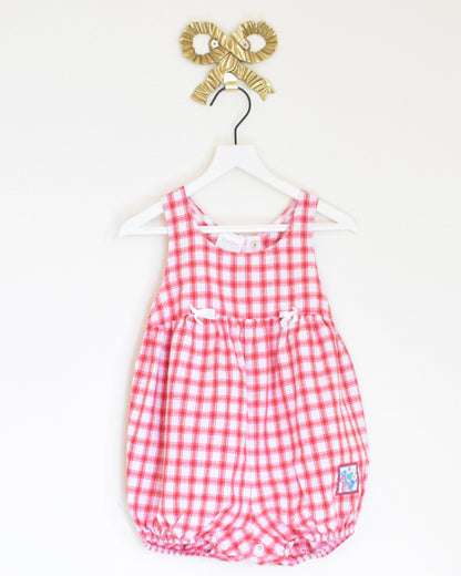 vintage strawberry patch romper / 18-24 months