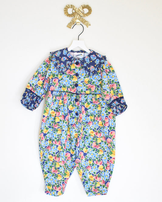vintage strawberry lemon romper / 18 months