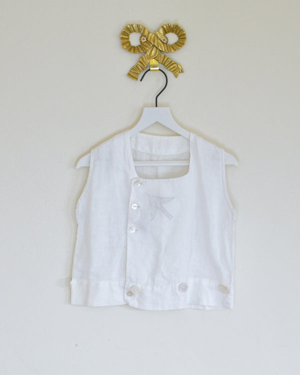 vintage 1920's OFAK Linen Vest / 3T