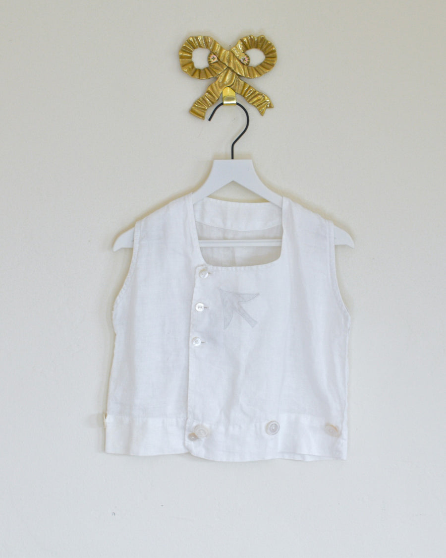 vintage 1920's OFAK Linen Vest / 3T