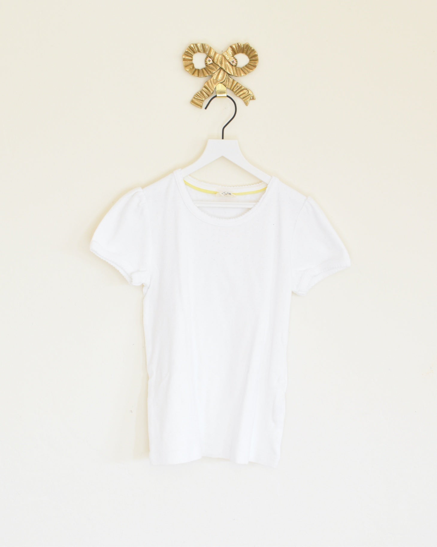 mini boden Pointelle White T / 9