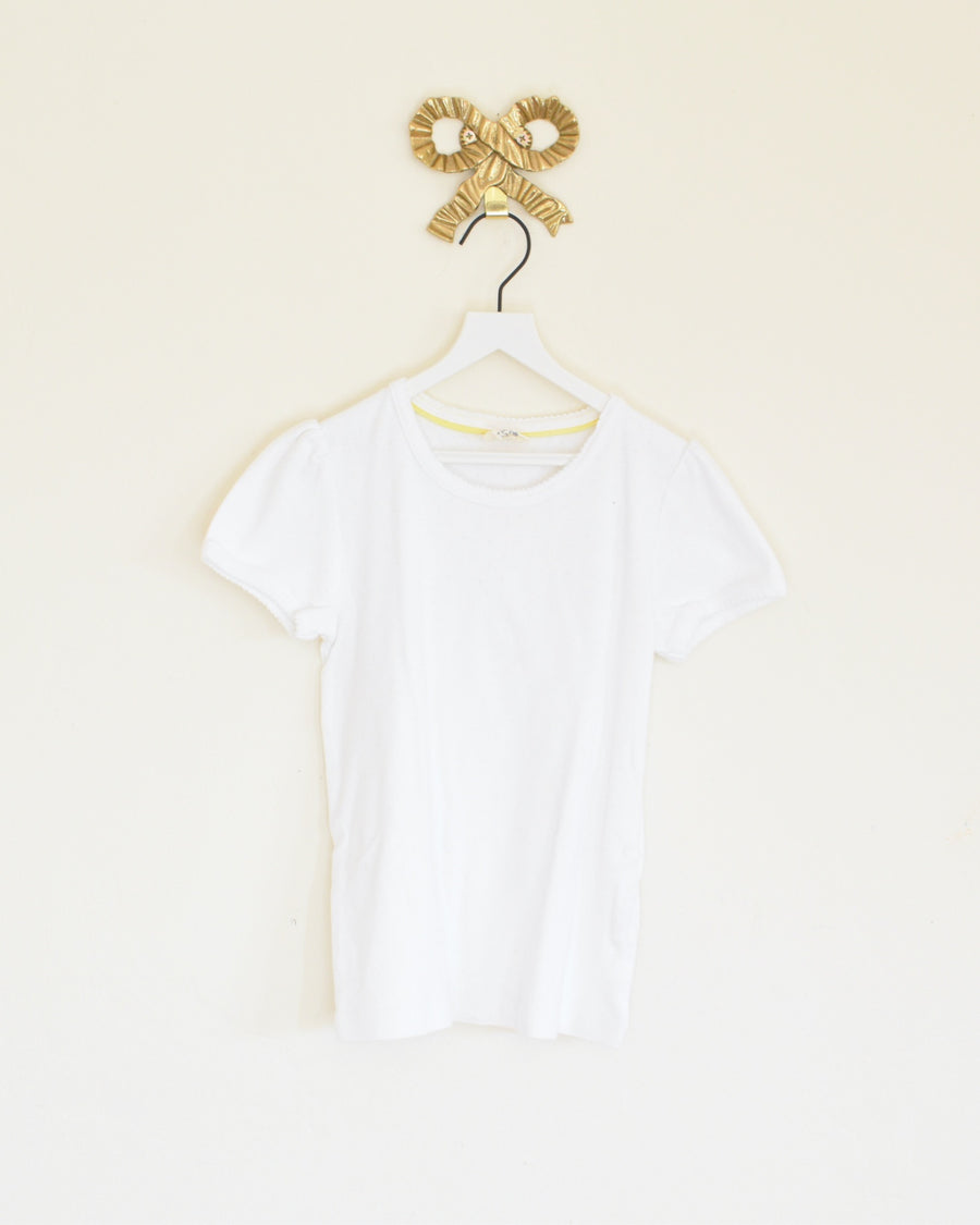 mini boden Pointelle White T / 9