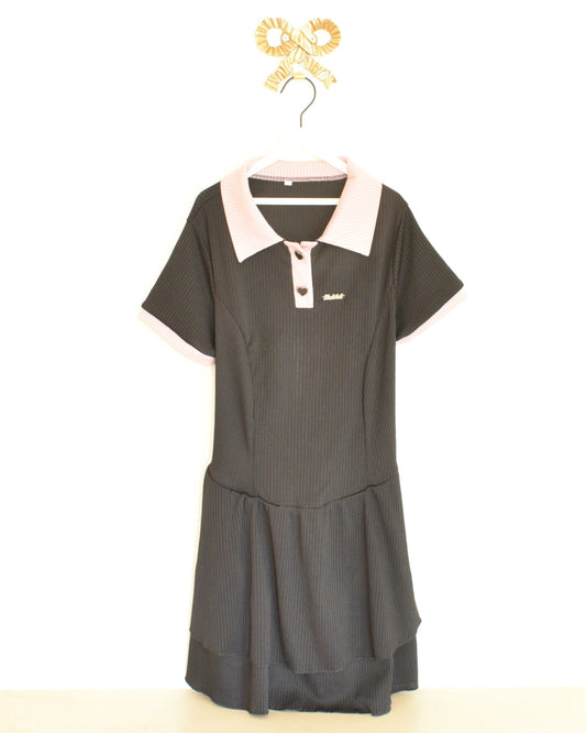 Balabala Pink & Black Hearts Dress / 12 Years 
