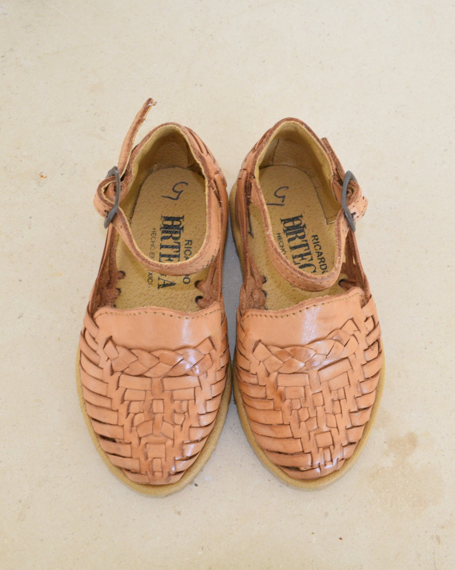 Ricardo Medina Baby Woven Leather Sandals / Size 5