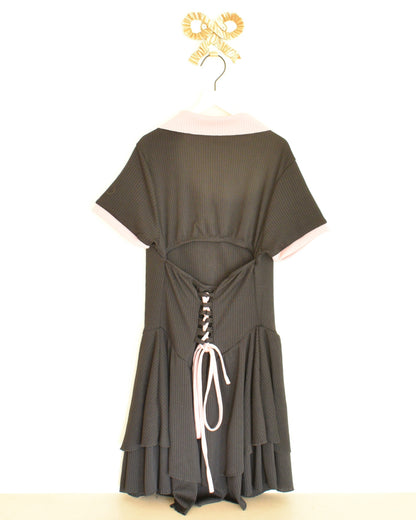 Balabala Pink & Black Hearts Dress / 12 Years 