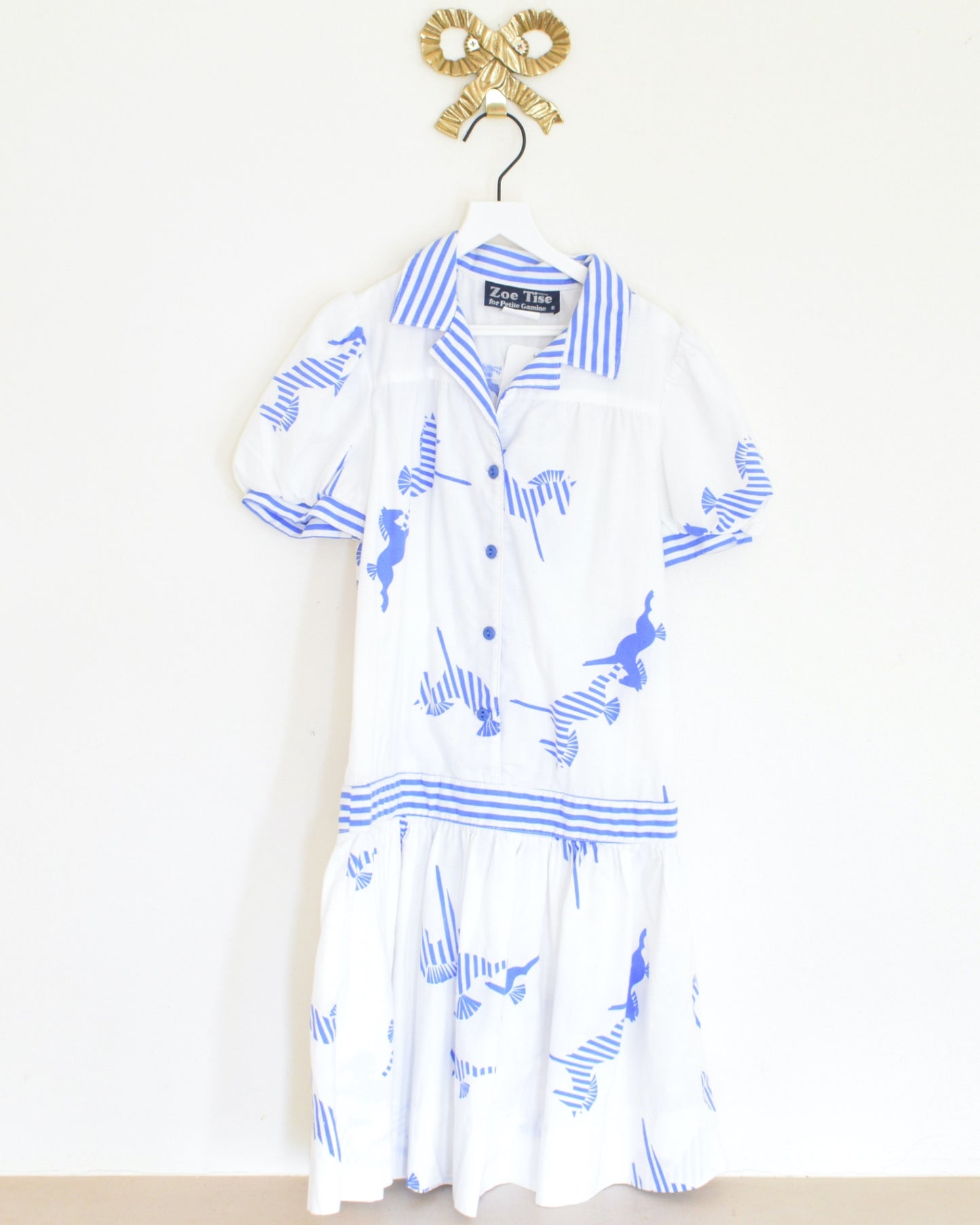 Vintage Zoe Tise Collar Dress / 8 