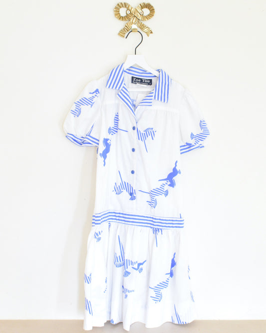 Vintage Zoe Tise Collar Dress / 8 
