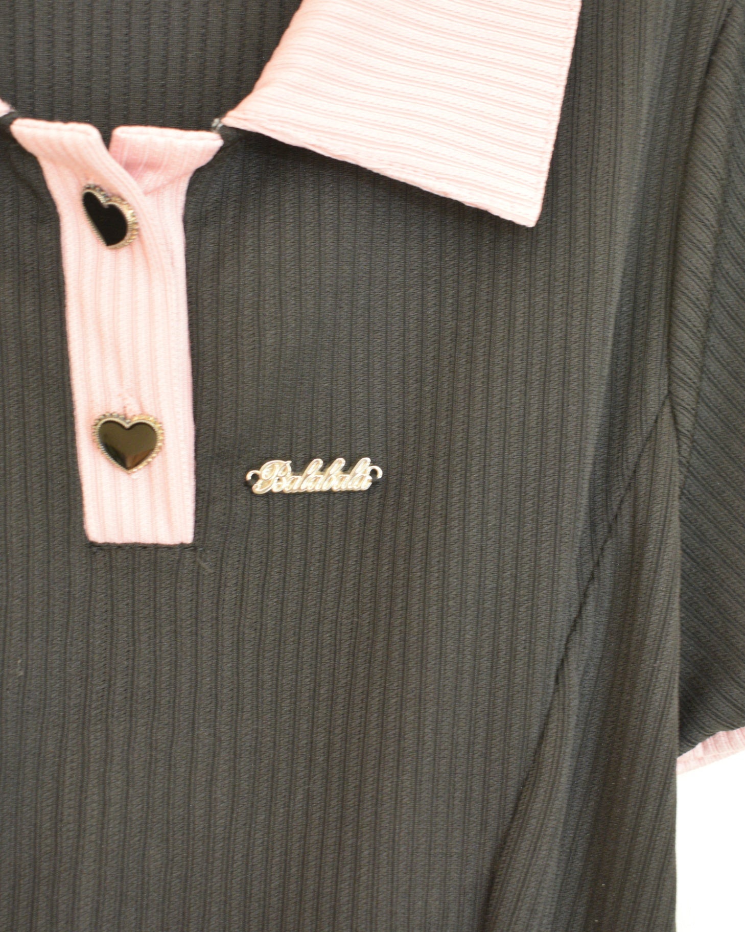 Balabala Pink & Black Hearts Dress / 12 Years 