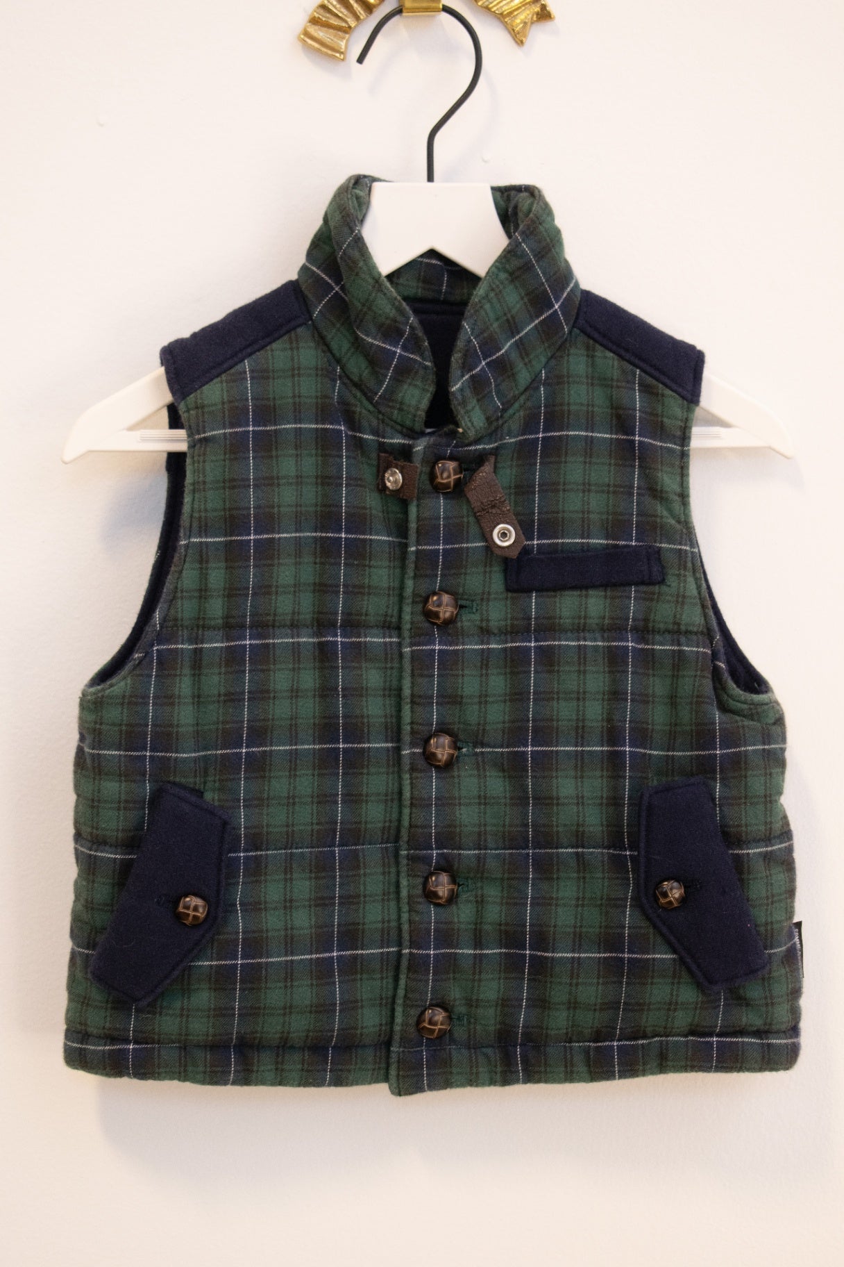 vintage Tartan Vest / 2-4 years