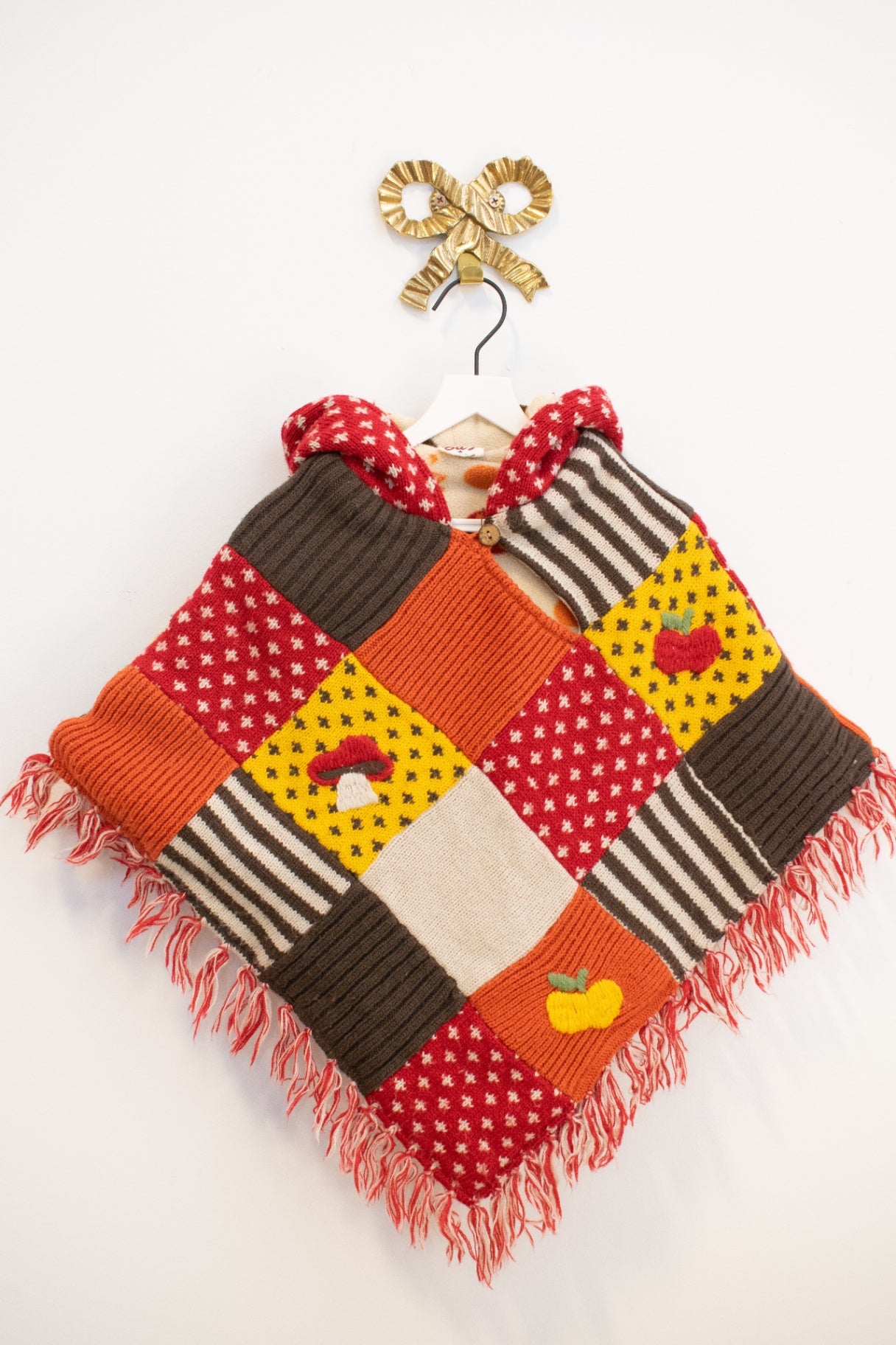 vintage Mushroom Fantasy Poncho / 2-4 years