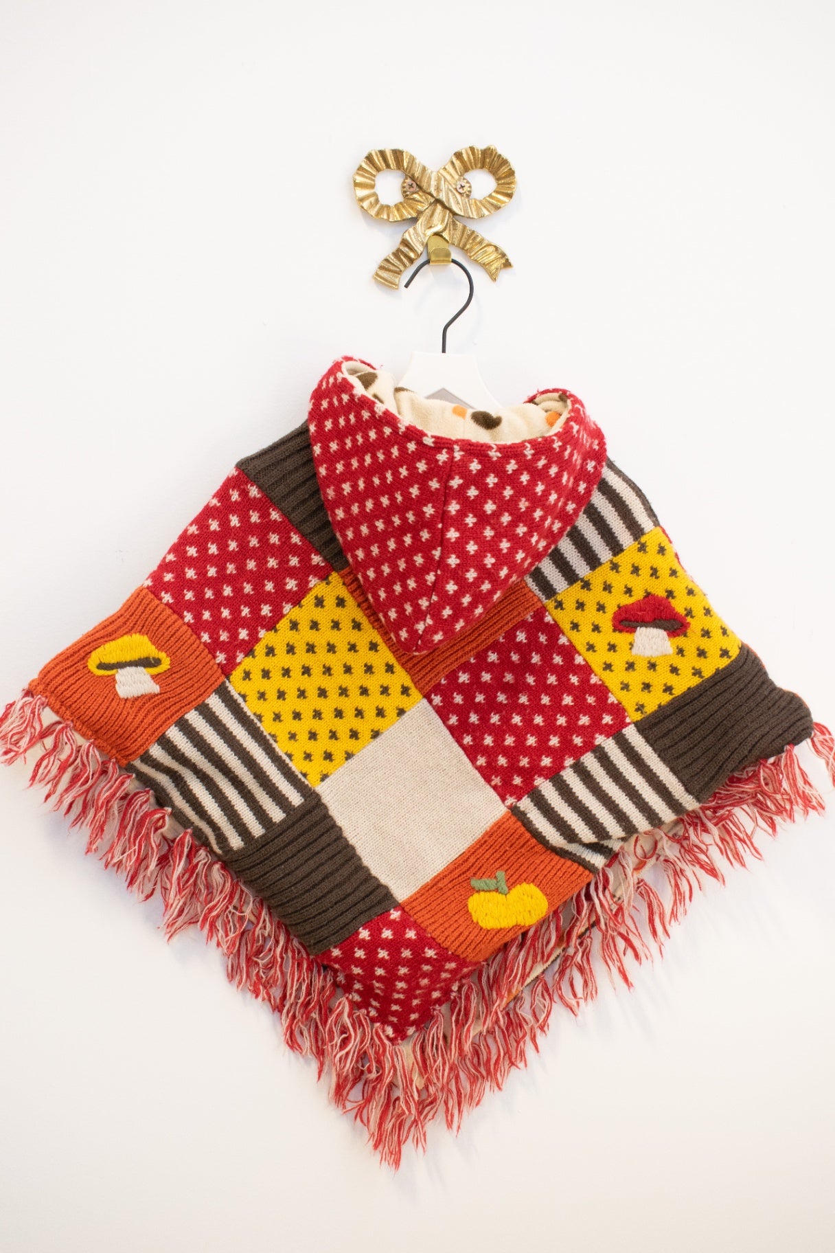 vintage Mushroom Fantasy Poncho / 2-4 years