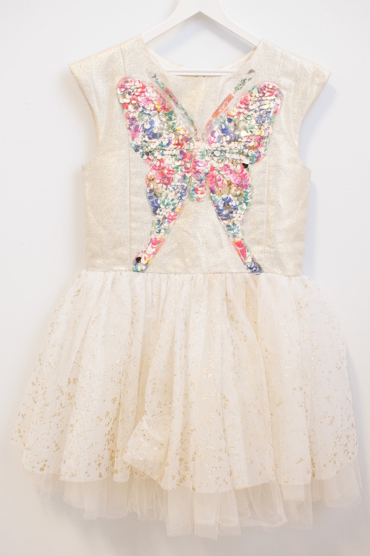 Halabaloo Gold Flake Butterfly Sparkle Dress / 6